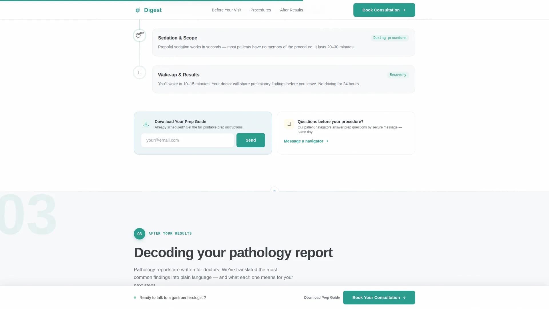 Digest - Patient Education Landing page Template