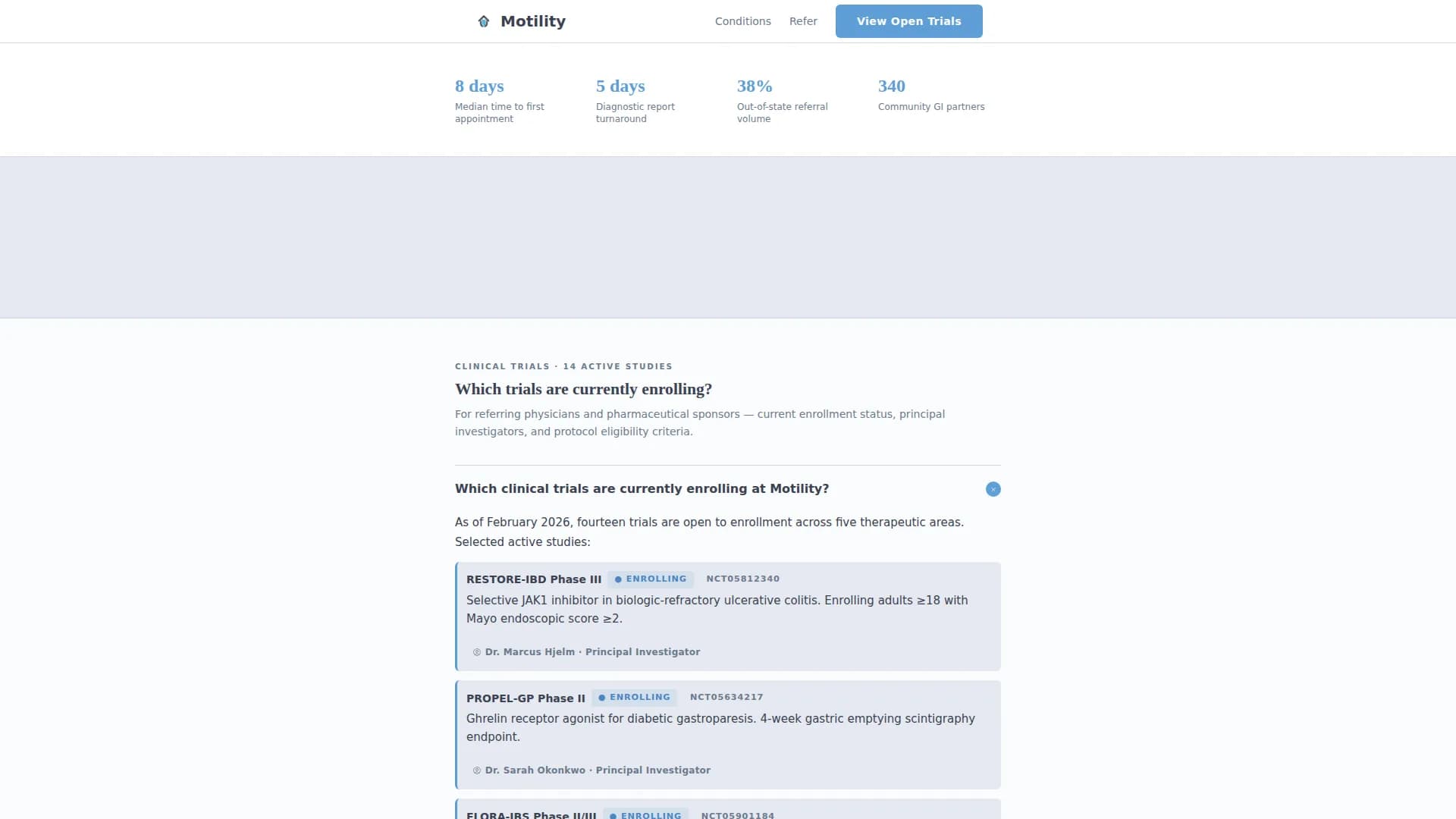 Motility - Research Center Landing page Template