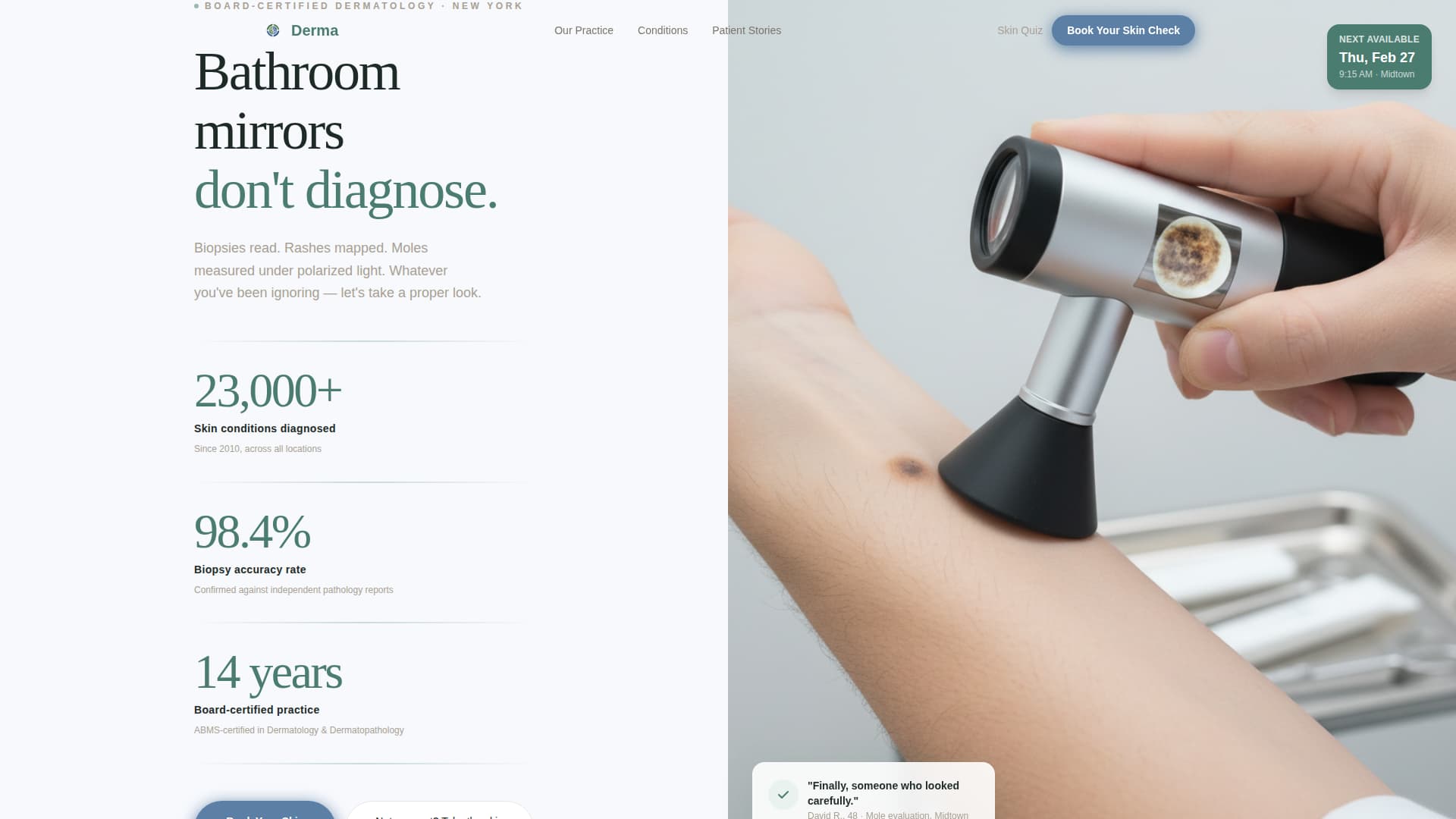 Dermatology & Skin Clinic Booking Website Template