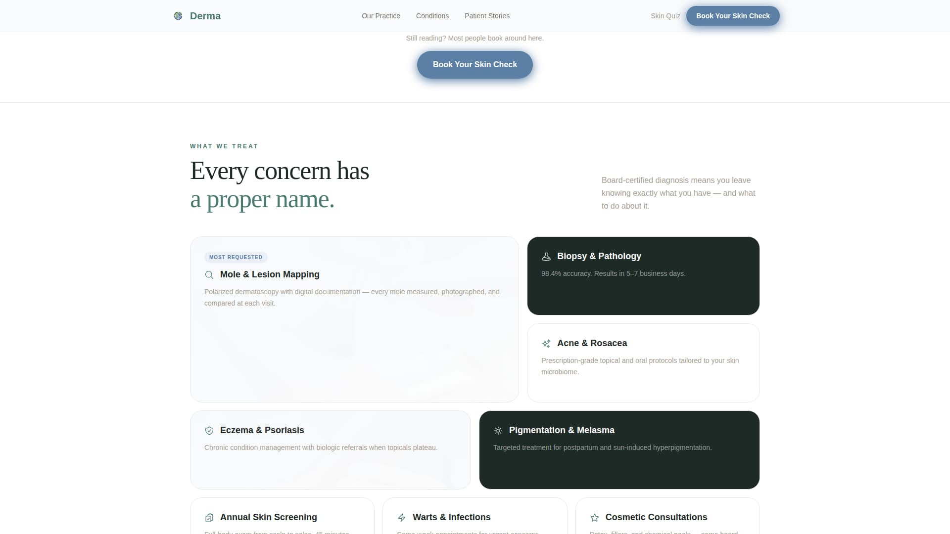 Dermatology & Skin Clinic Booking Website Template