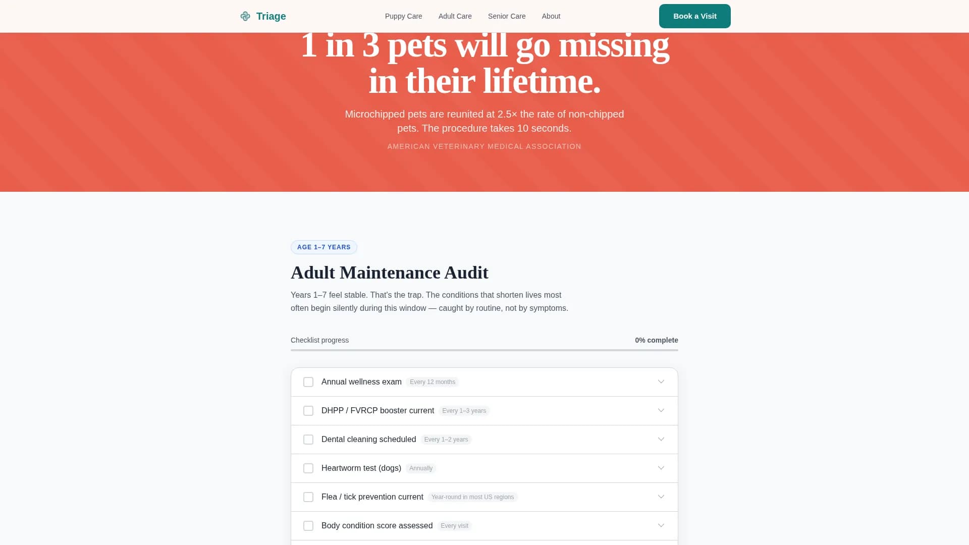 Care - Veterinary Clinic Landing page Template