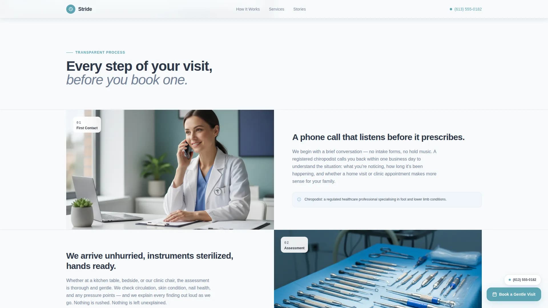 Stride - Geriatric Foot Care Landing Page Template