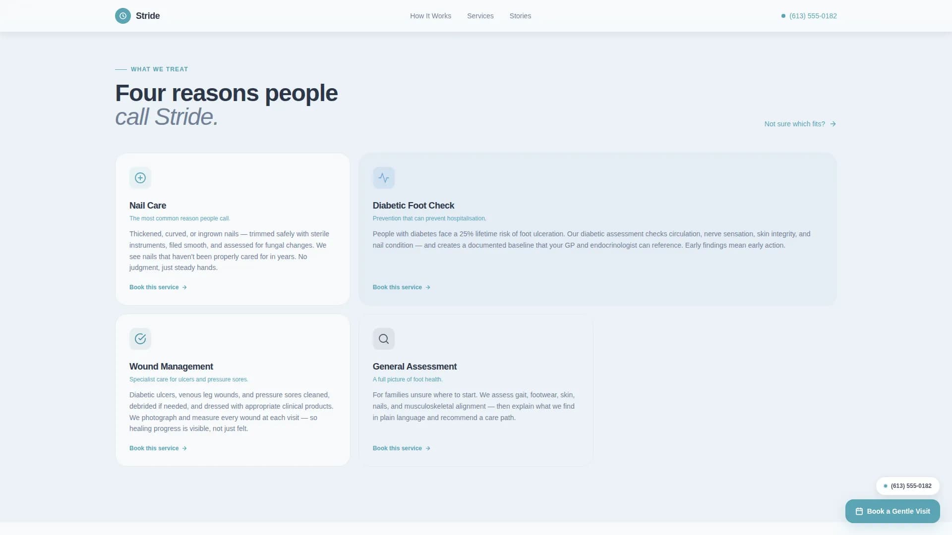 Stride - Geriatric Foot Care Landing Page Template