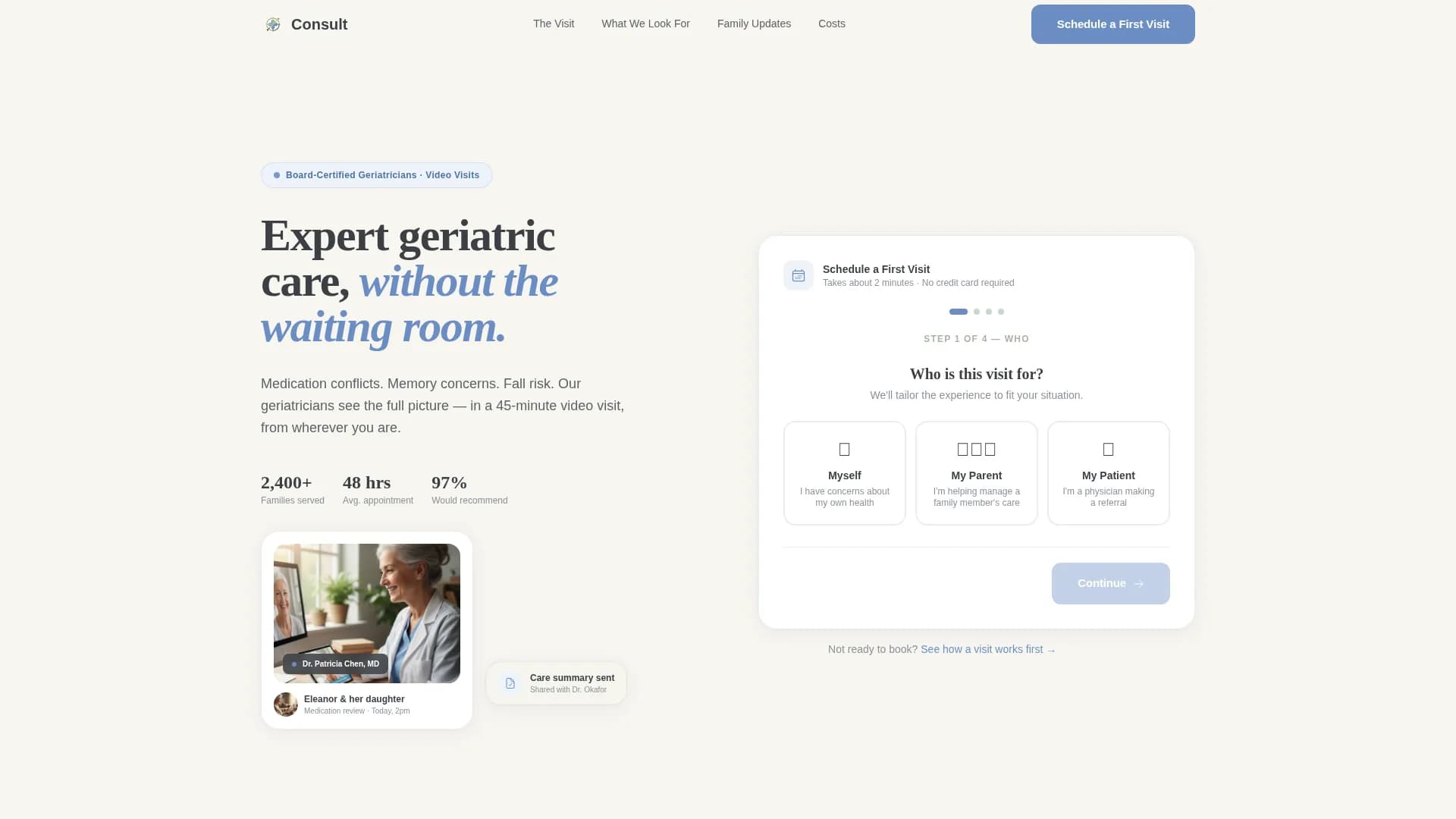 Compass - Virtual Consultation Landing Page Template