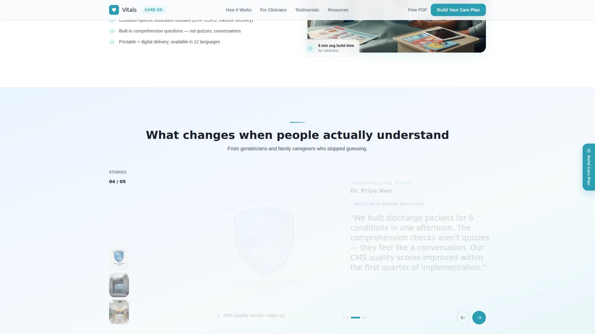 Vitals - Patient Education Landing Page Template