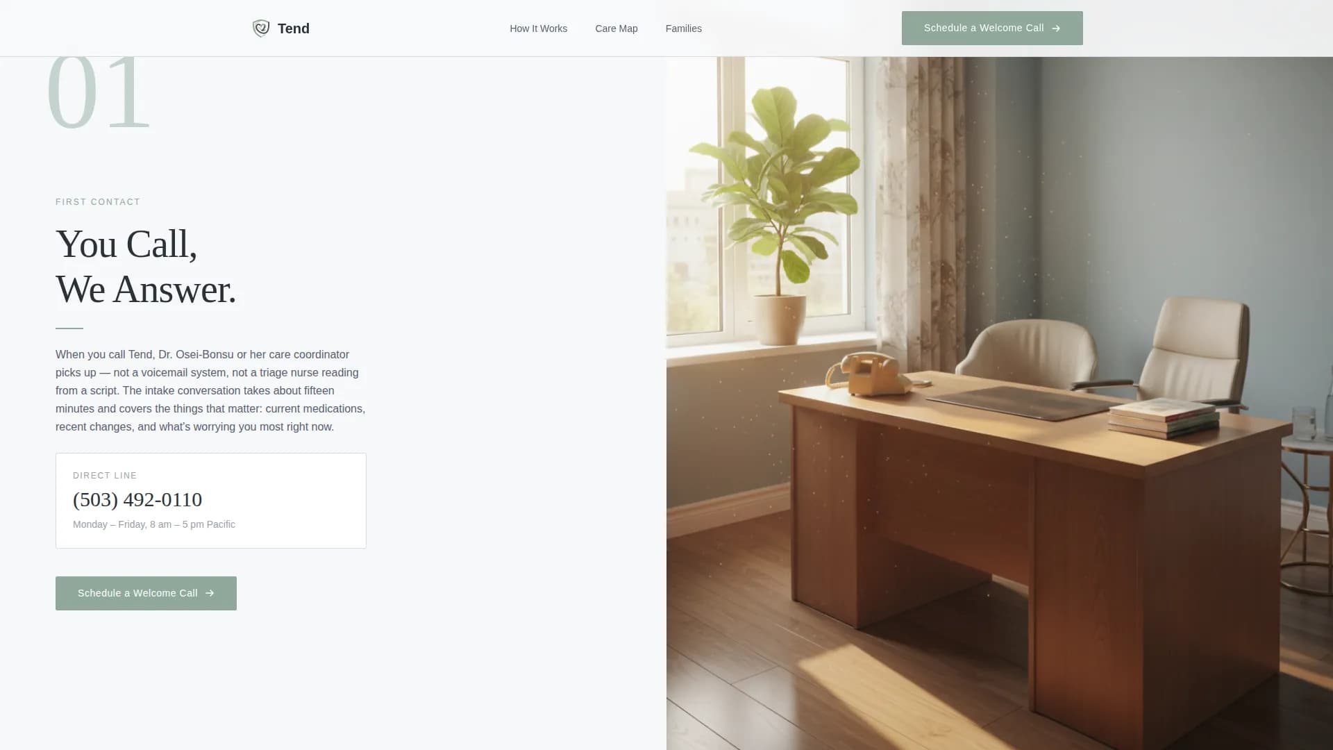 Tend - Private Practice Landing Page Template