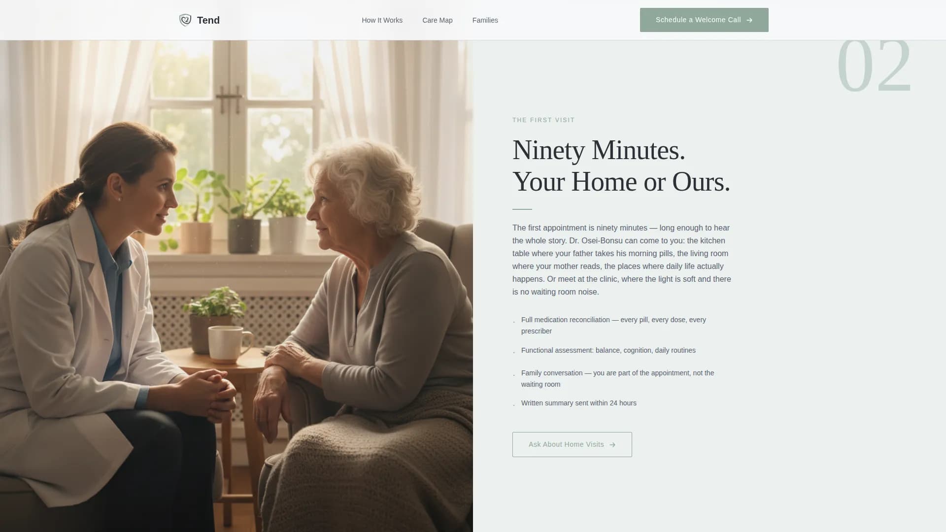 Tend - Private Practice Landing Page Template