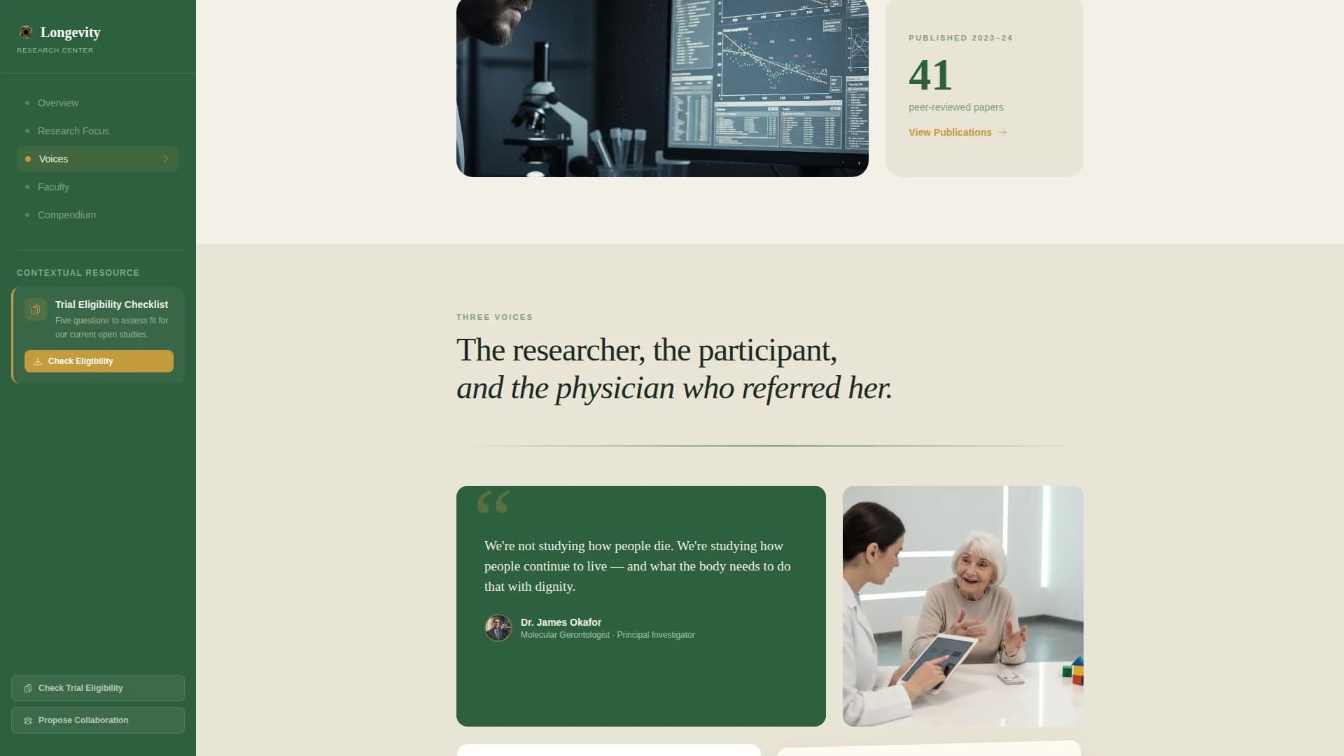 Study - Research Center Landing Page Template