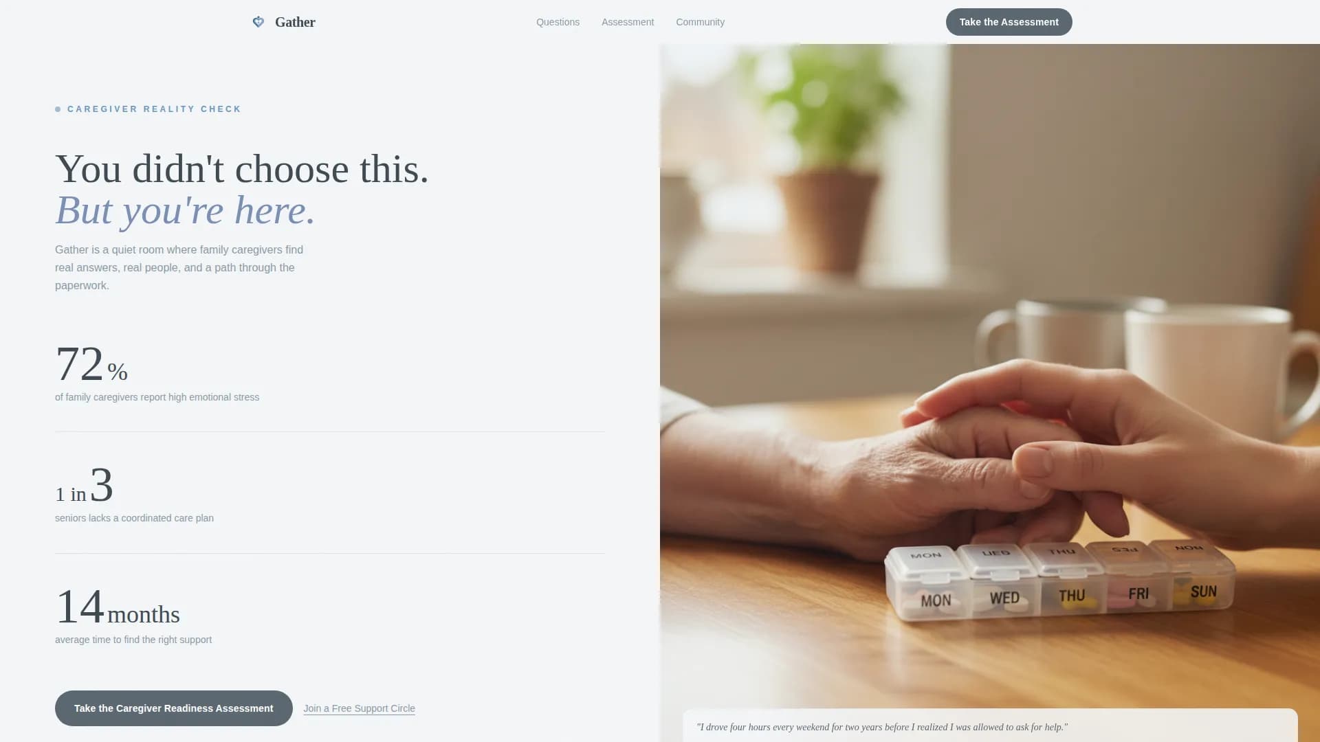 Gather - Support Community Landing Page Template