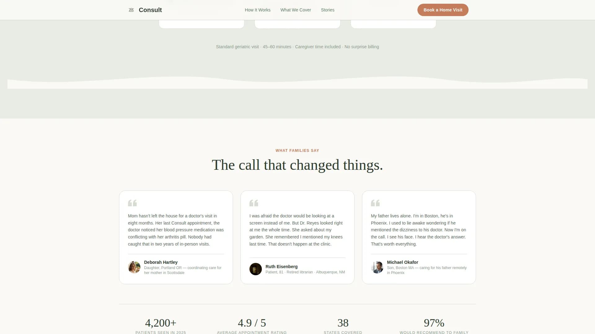 Visit - Geriatric Telehealth Landing Page Template