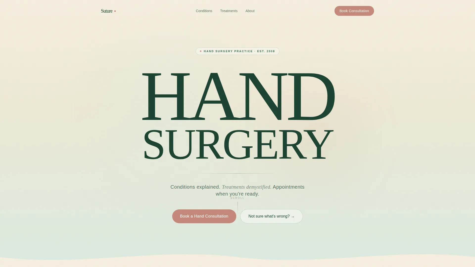 Suture - Hand Surgery Landing Page Template