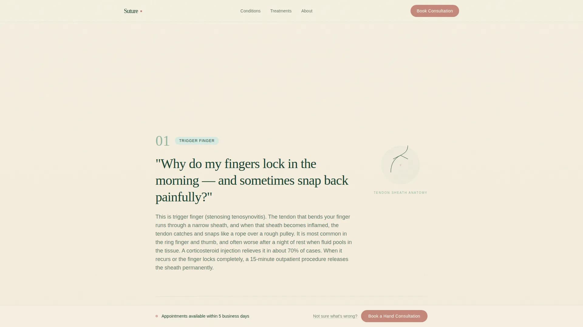 Suture - Hand Surgery Landing Page Template