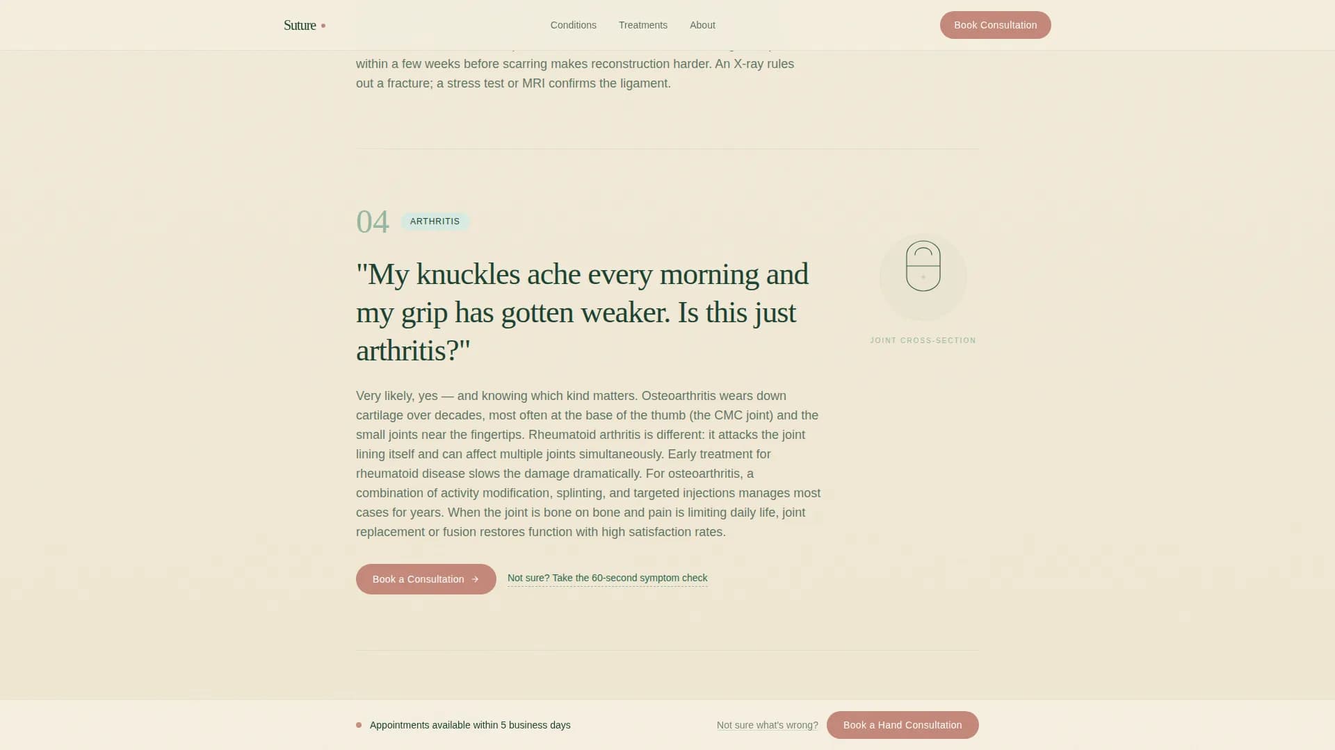 Suture - Hand Surgery Landing Page Template