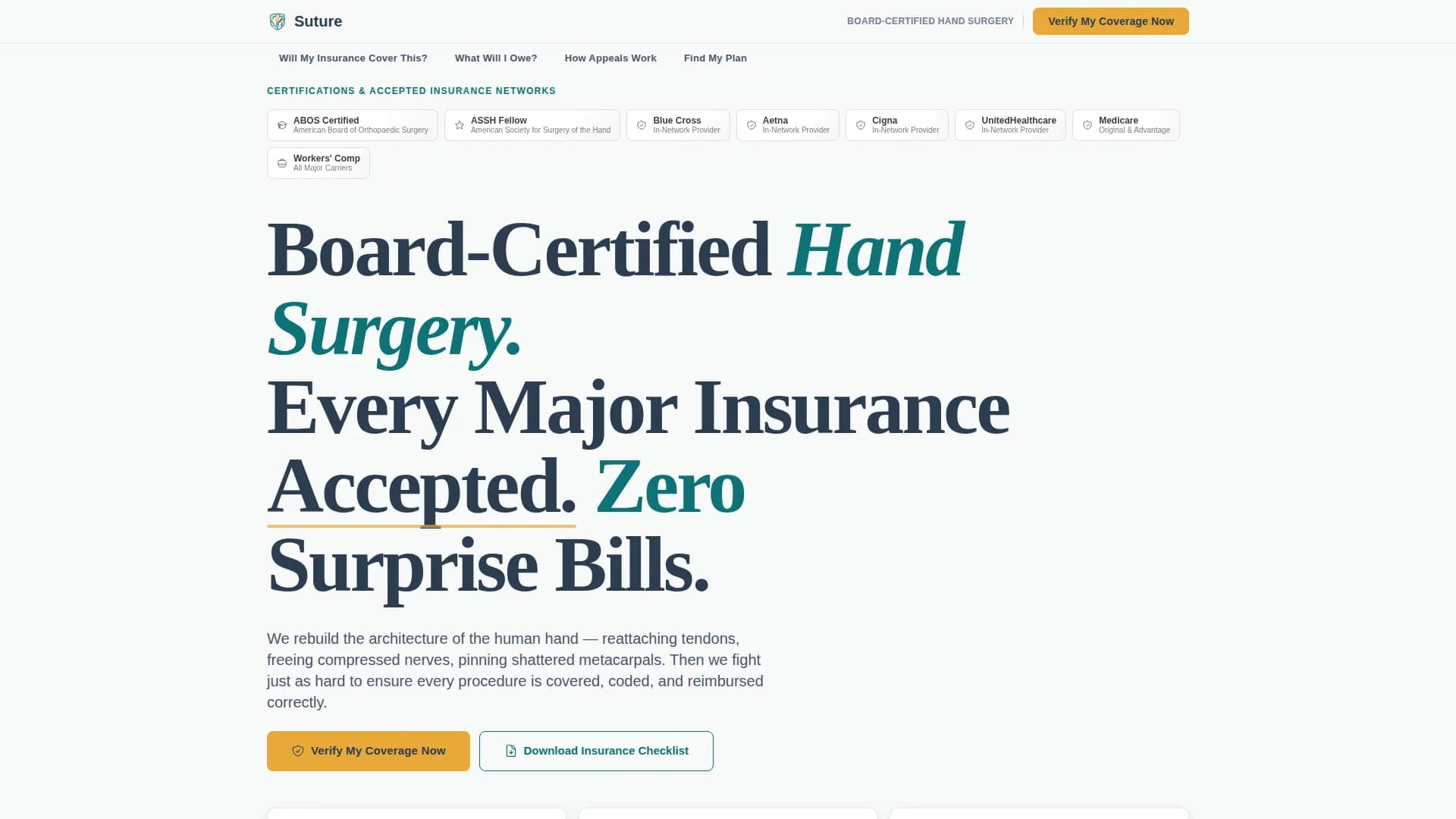 Suture - Insurance Services Landing Page Template