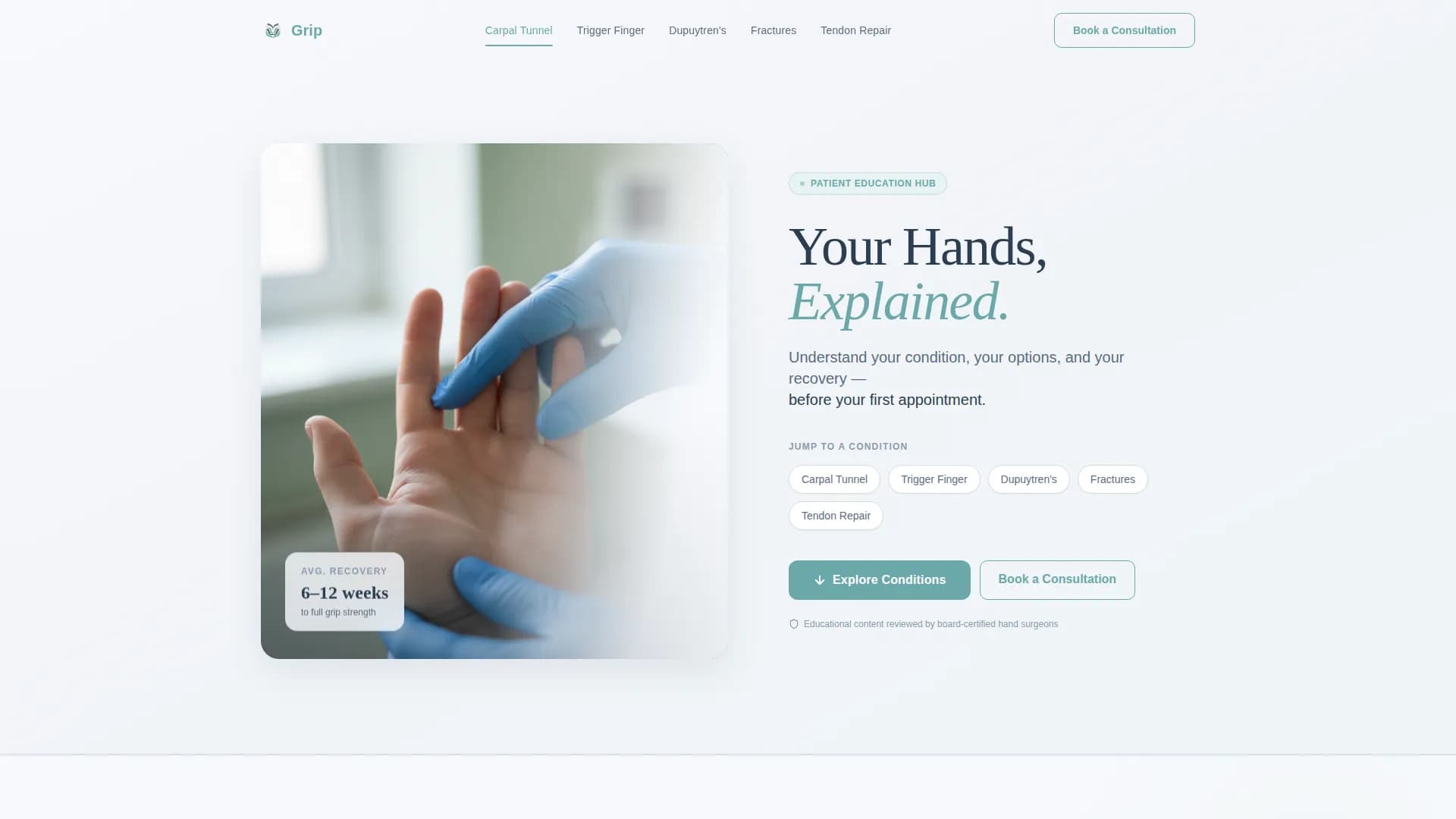 Suture - Patient Education Landing Page Template