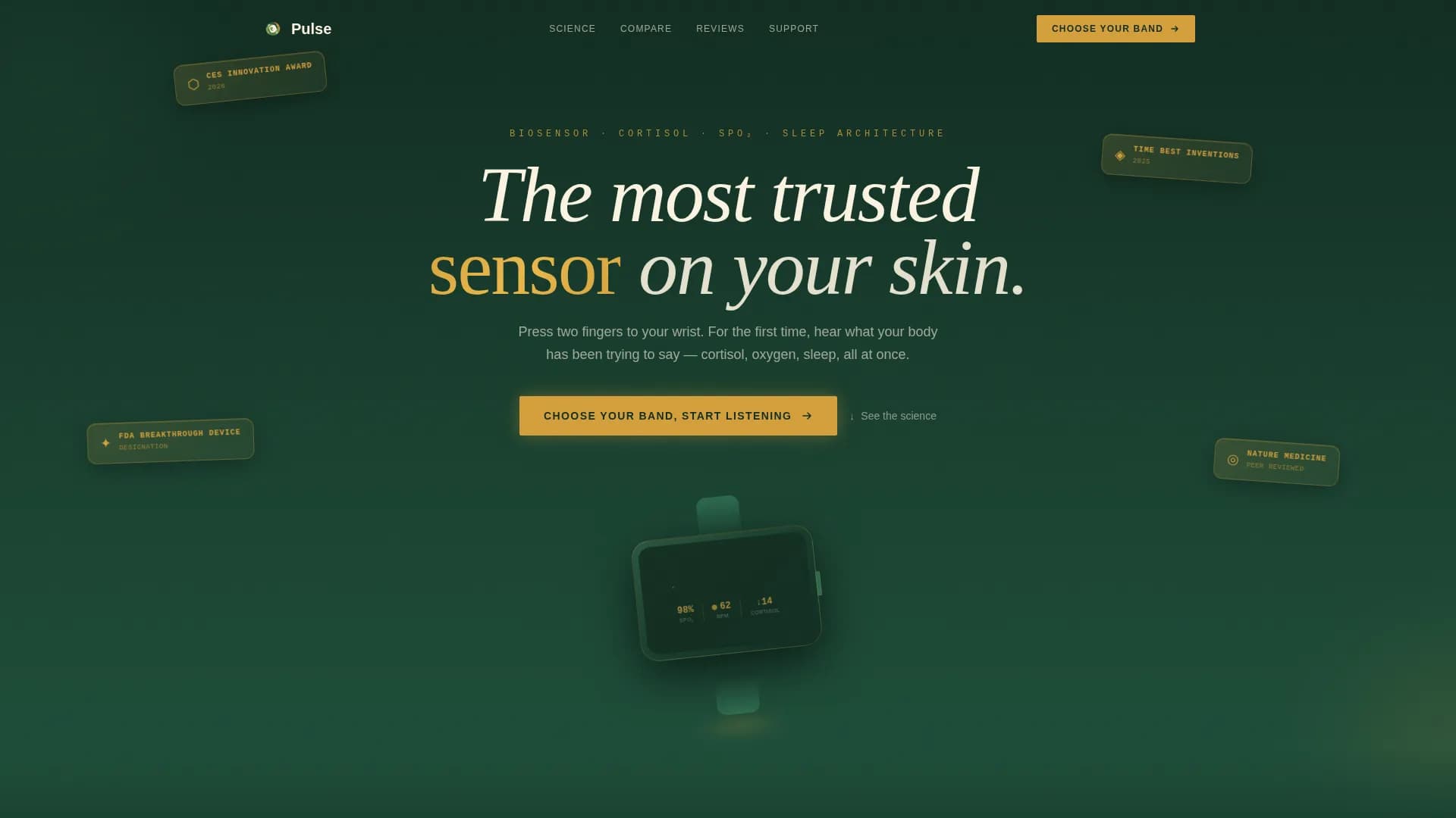 Pulse - Biosensor Device Landing Page Template