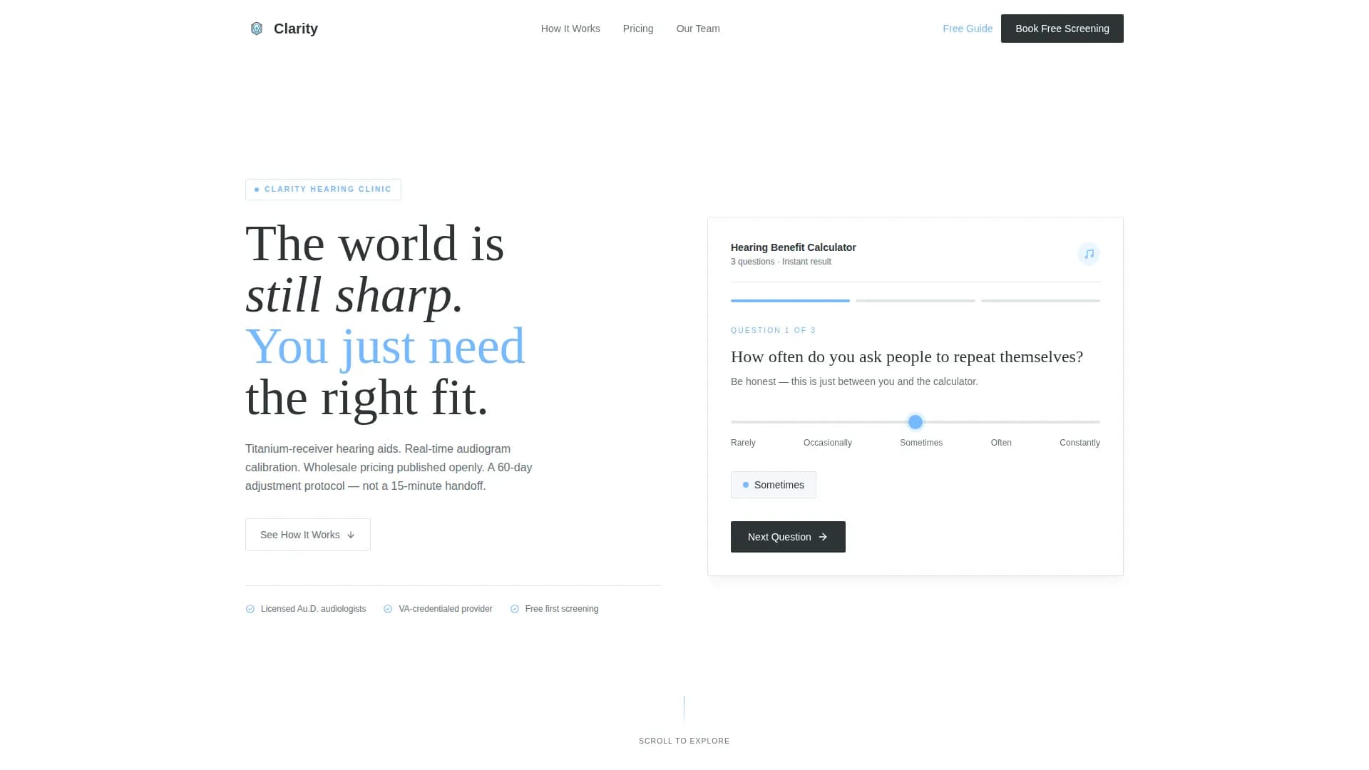 Clarity - Hearing Aid Clinic Landing Page Template