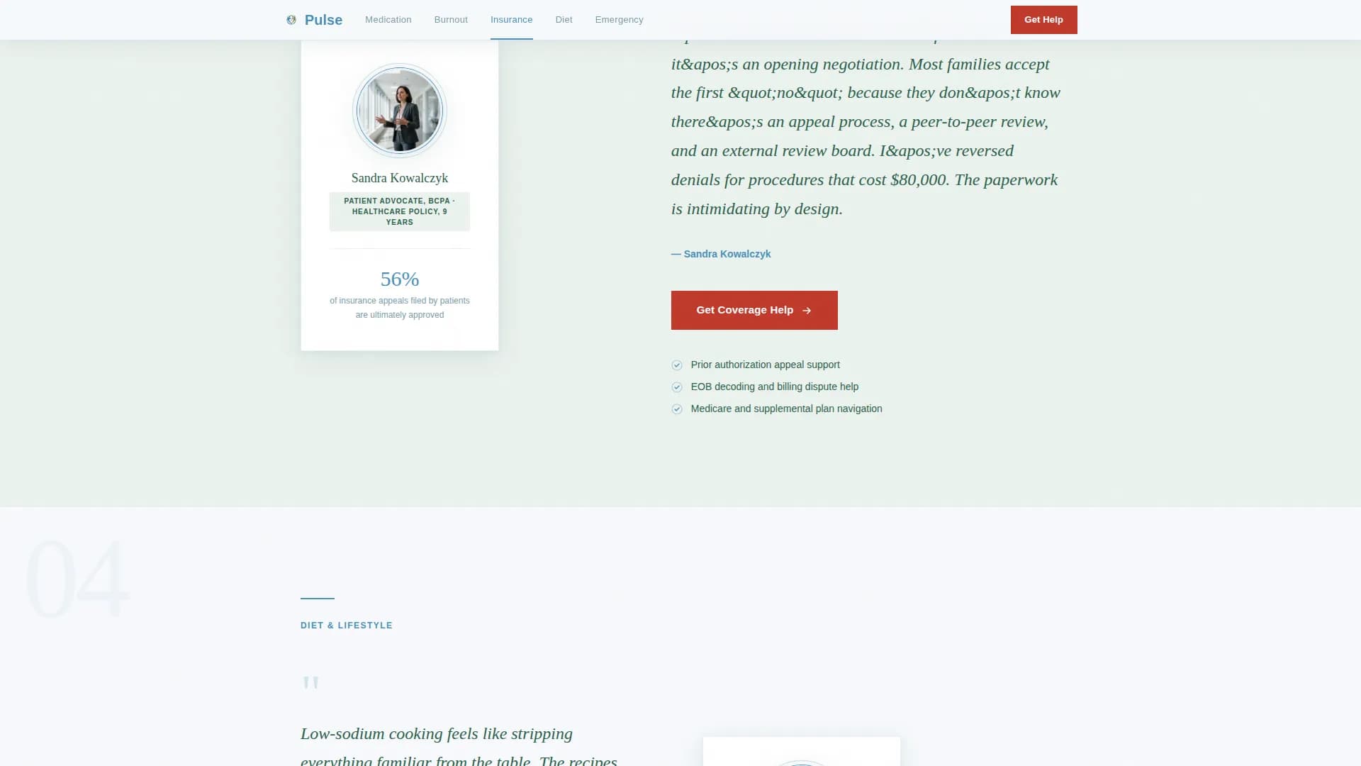 Pulse - Caregiver Support Landing Page Template