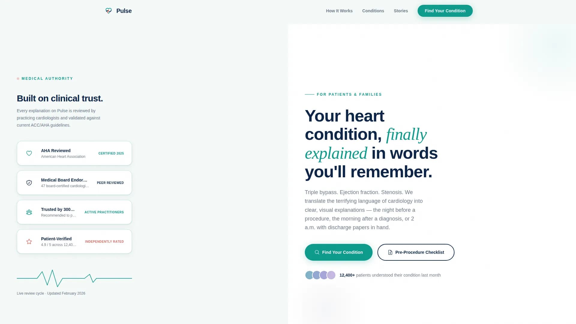 Pulse - Trust Cardiology Landing page Template