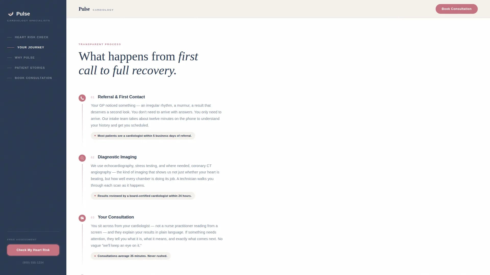Pulse - Specialist Clinic Landing Page Template