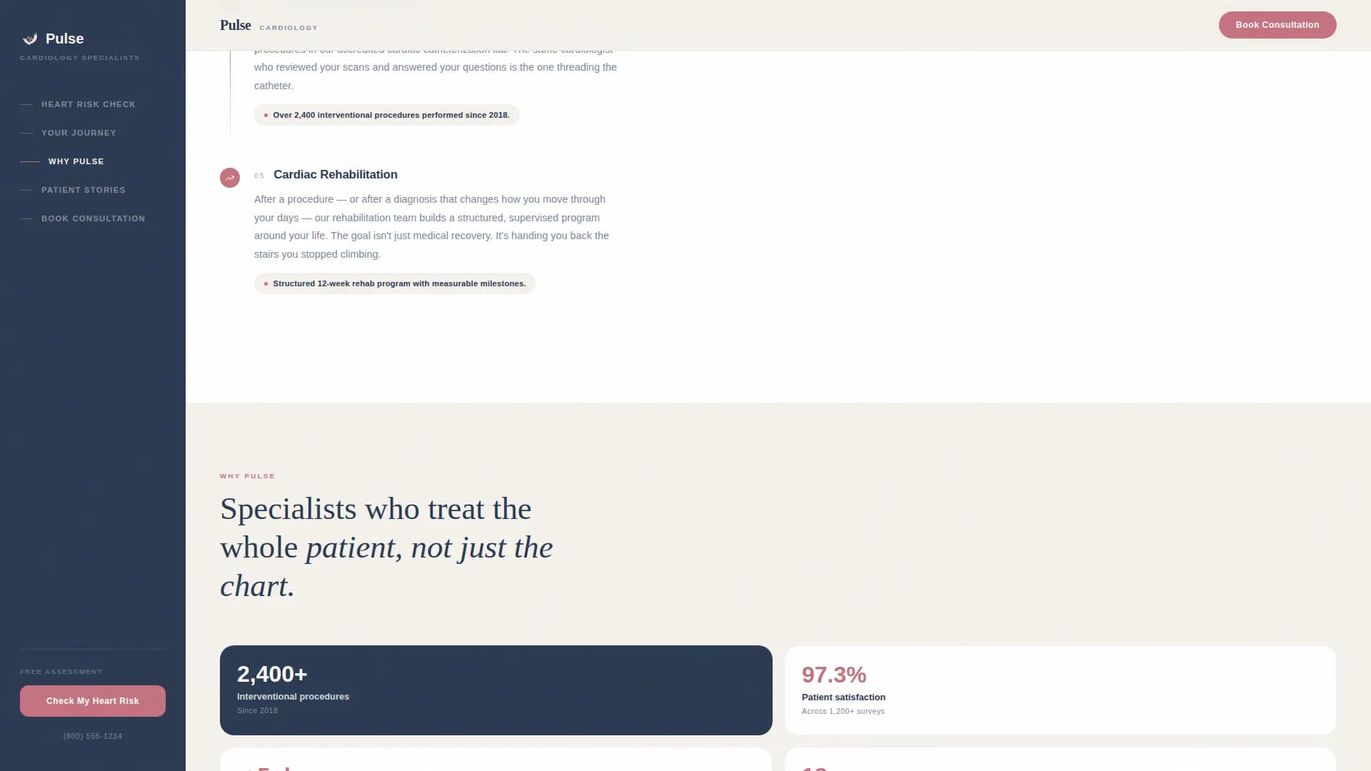 Pulse - Specialist Clinic Landing Page Template
