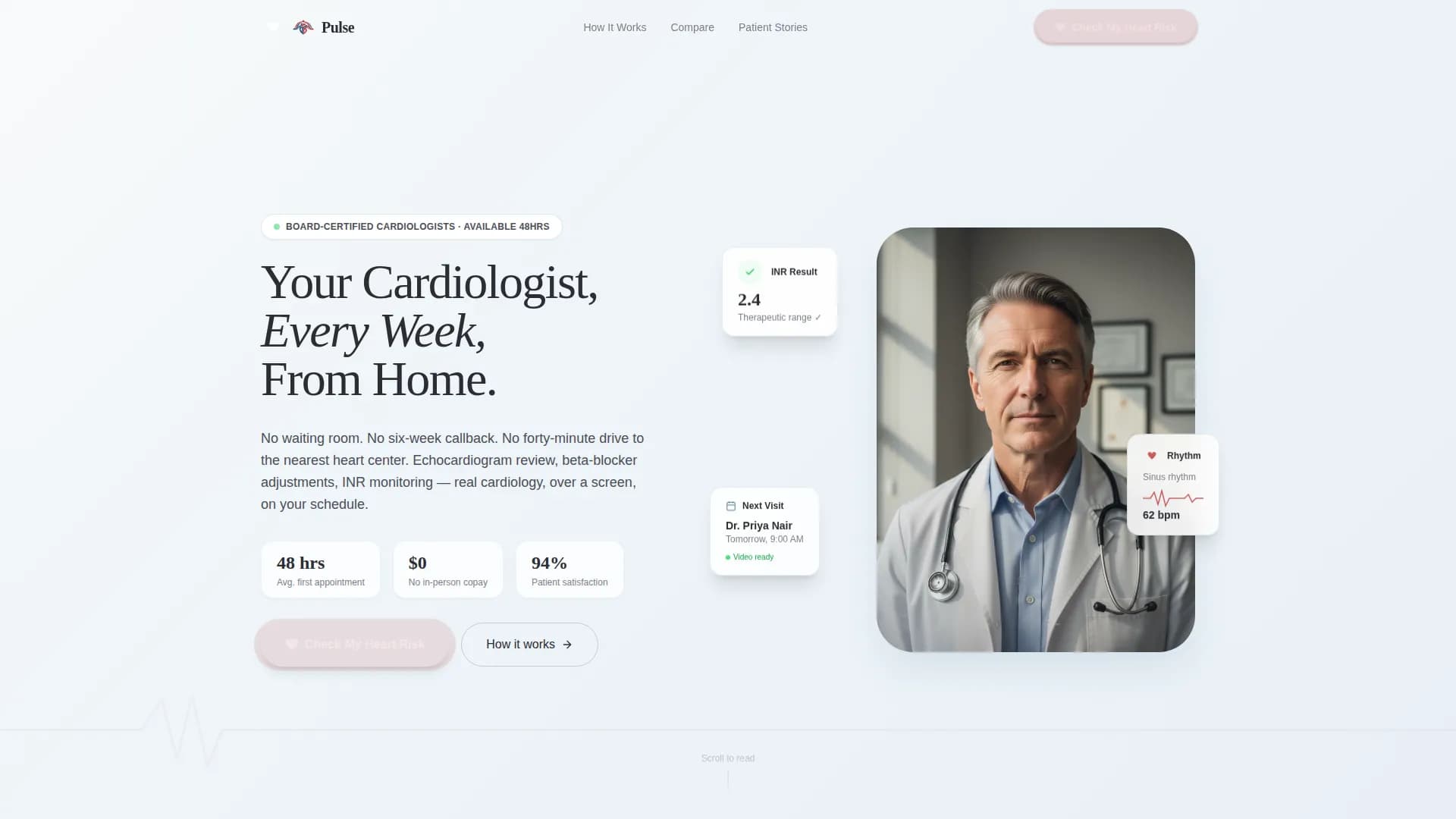 Pulse - Telehealth Services Landing Page Template