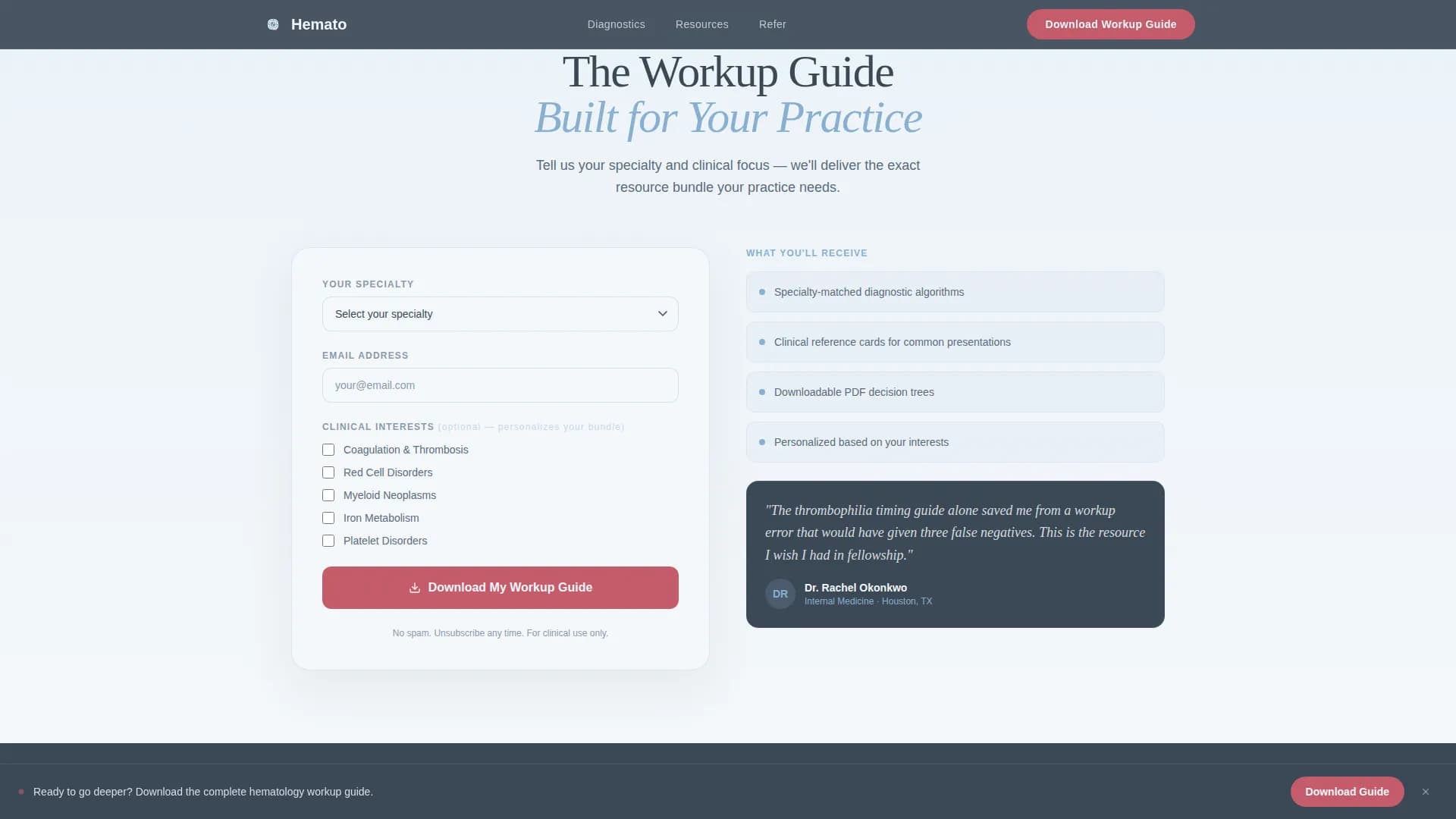  Hemato - Hematology Practice Landing page Template