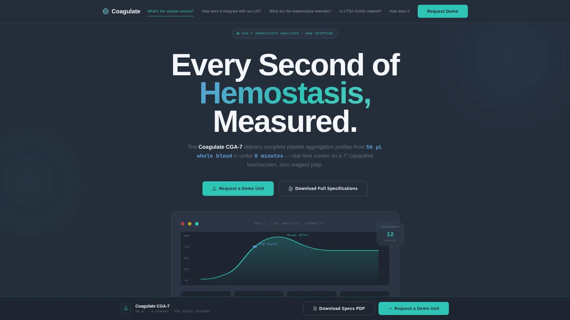 Coagulate - Medical Device Landing Page Template