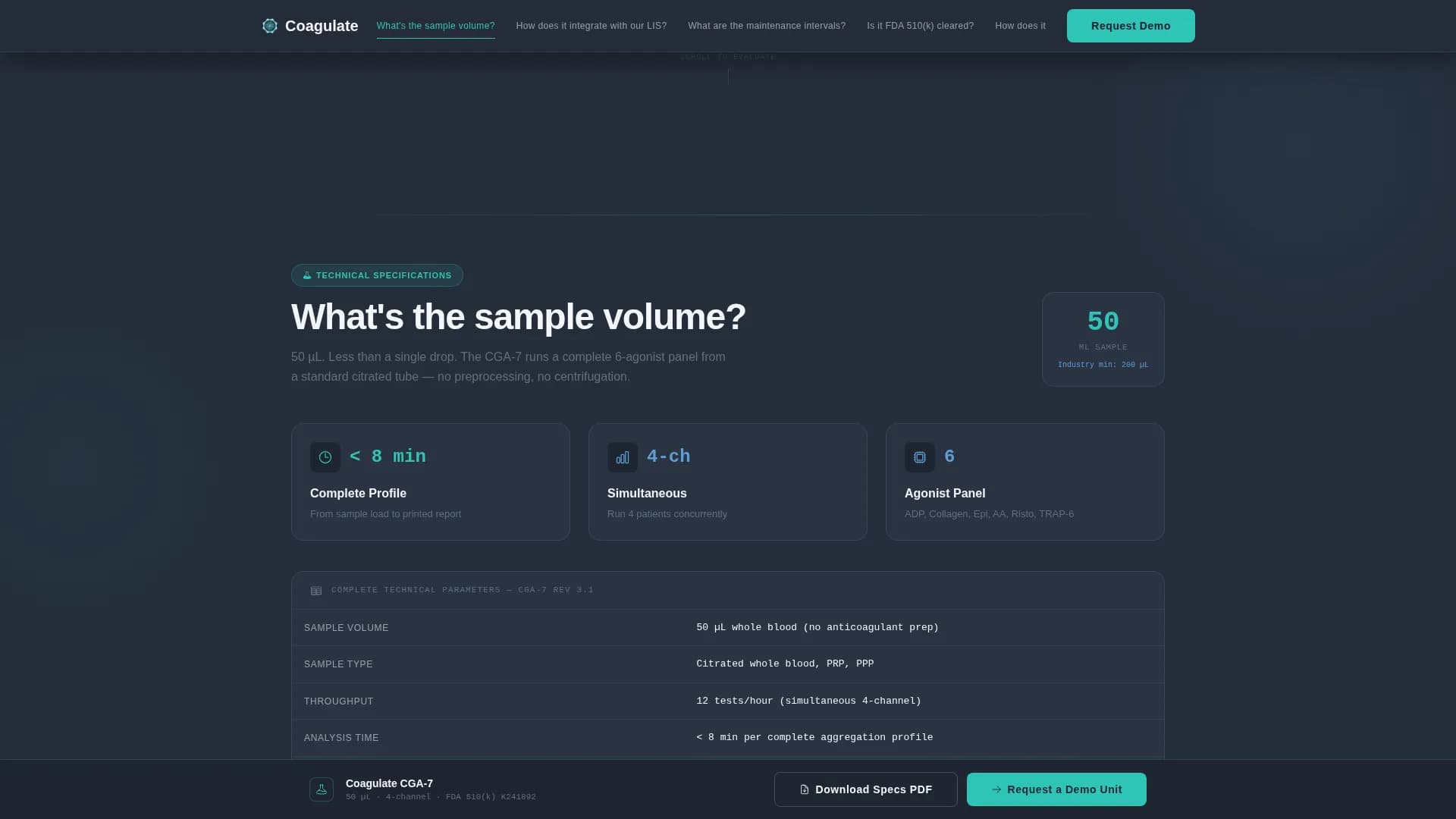 Coagulate - Medical Device Landing Page Template