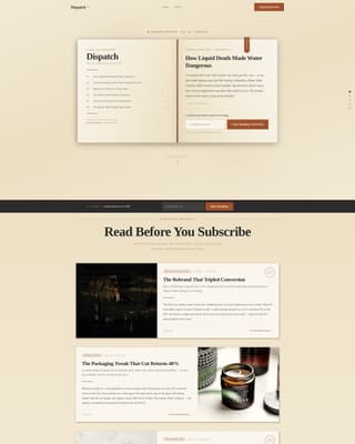 D2C & Brand Newsletter Booking Website Template