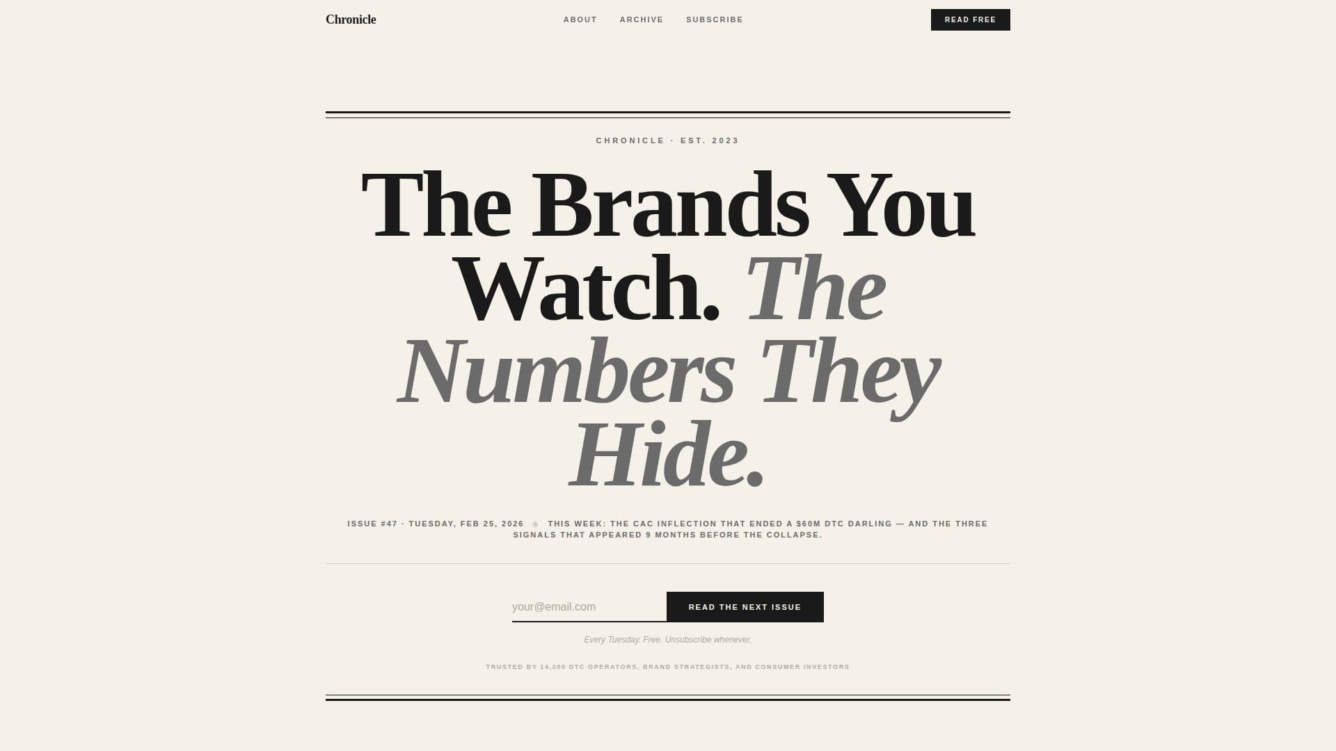 Chronicle - Authoritative D2C Landing Page Template