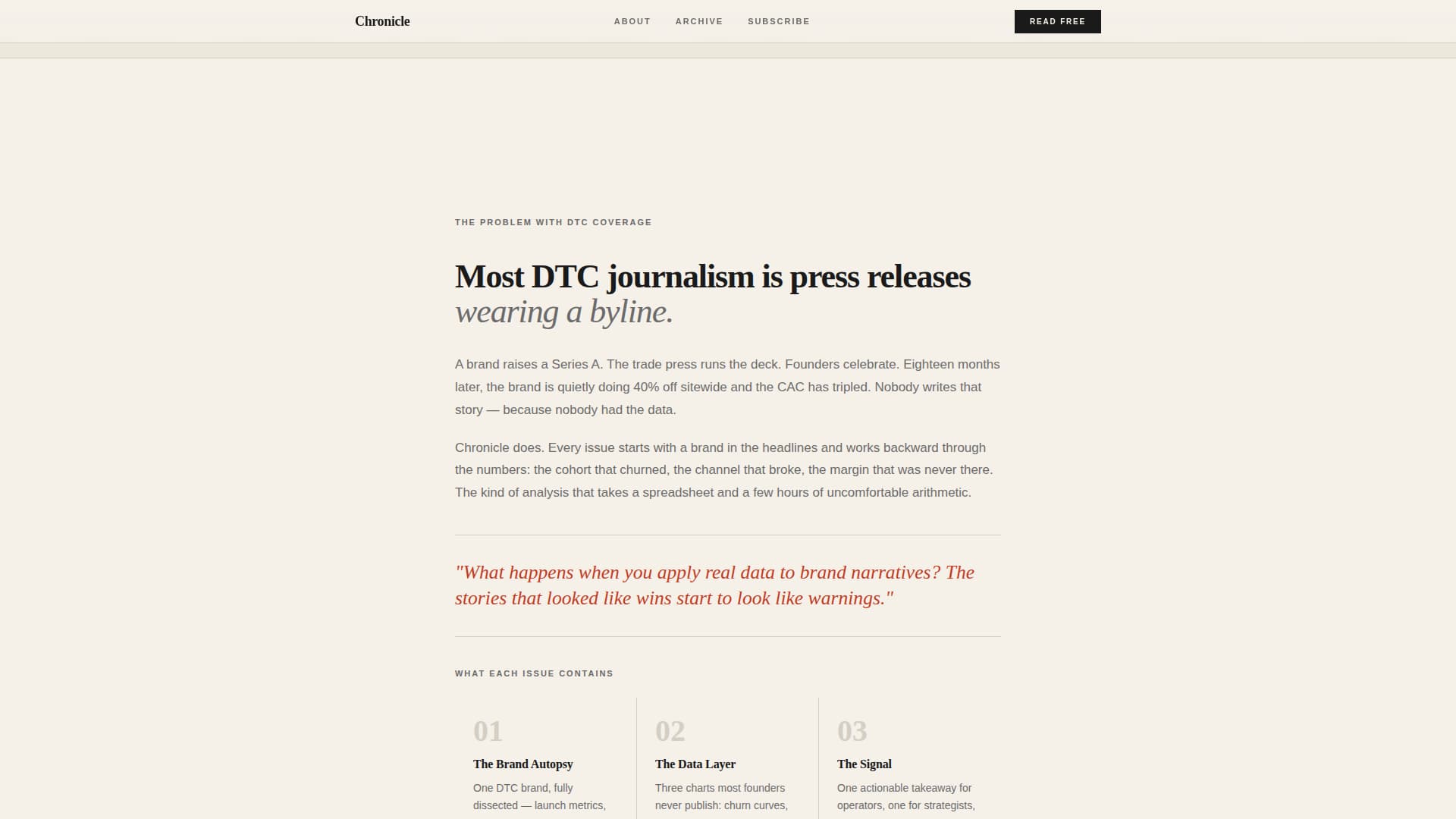 Chronicle - Authoritative D2C Landing Page Template