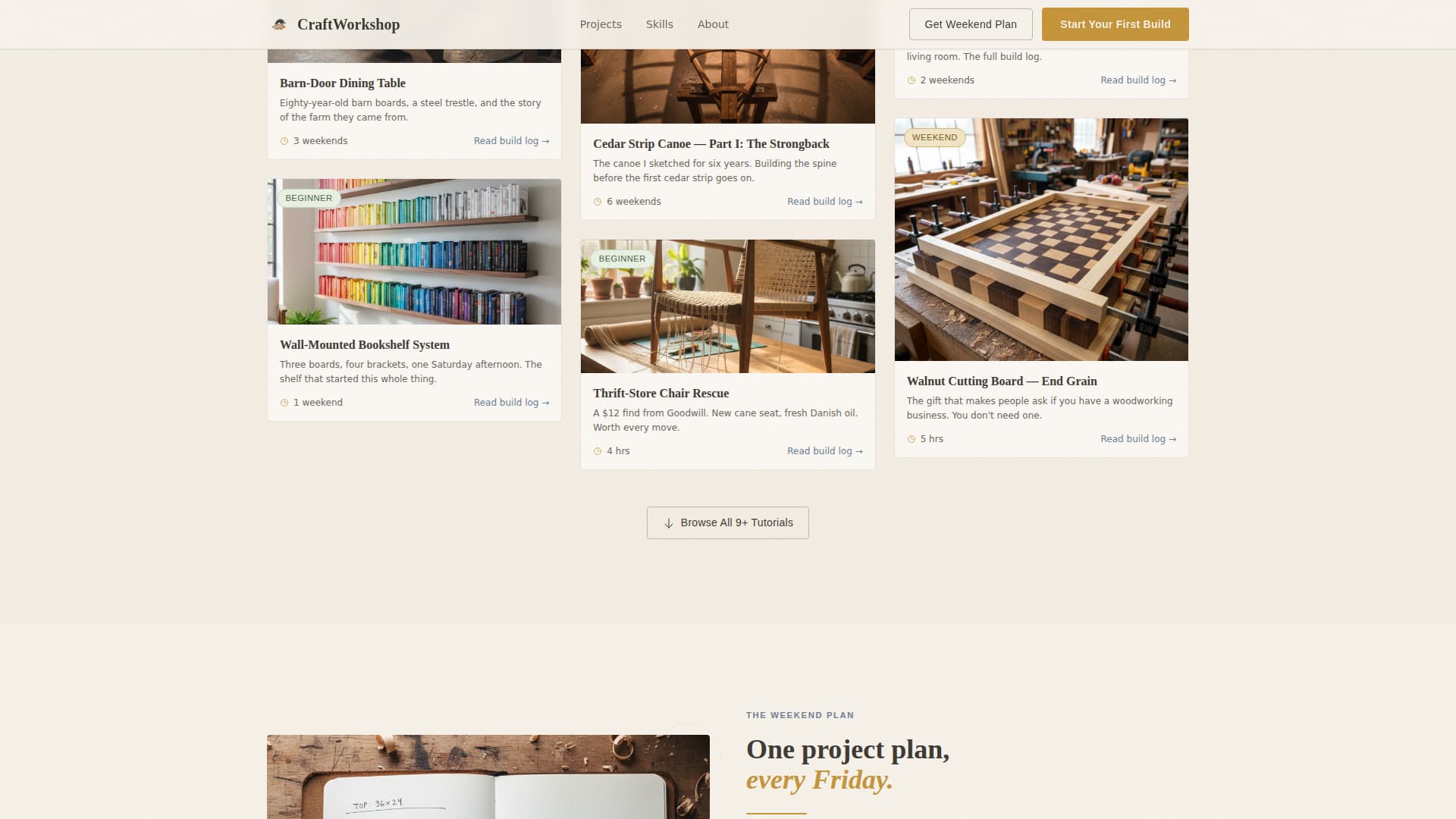 Craftwork - Inspiring Woodworking Landing Page Template