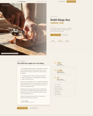 Craftwork - Inspiring Woodworking Landing Page Template