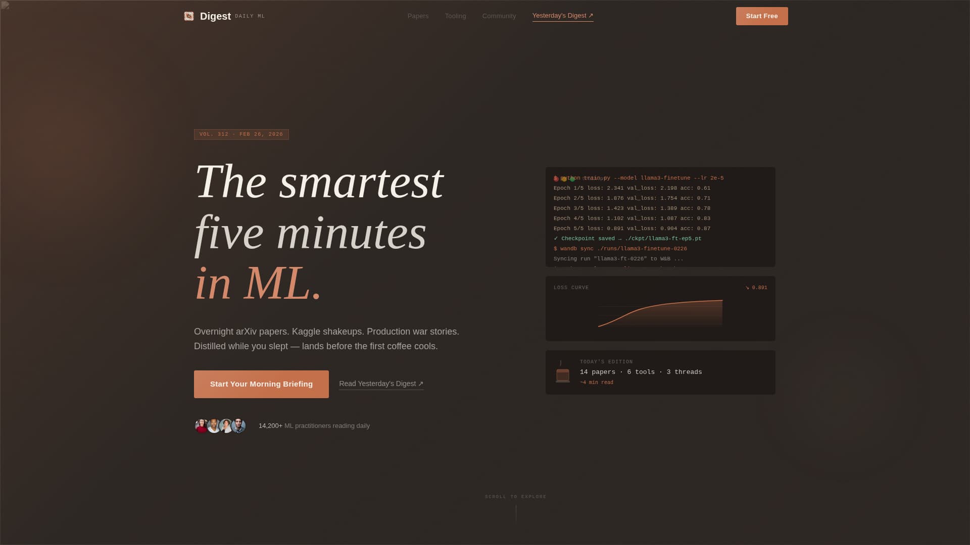 Digest - Curated Data Science Landing Page Template