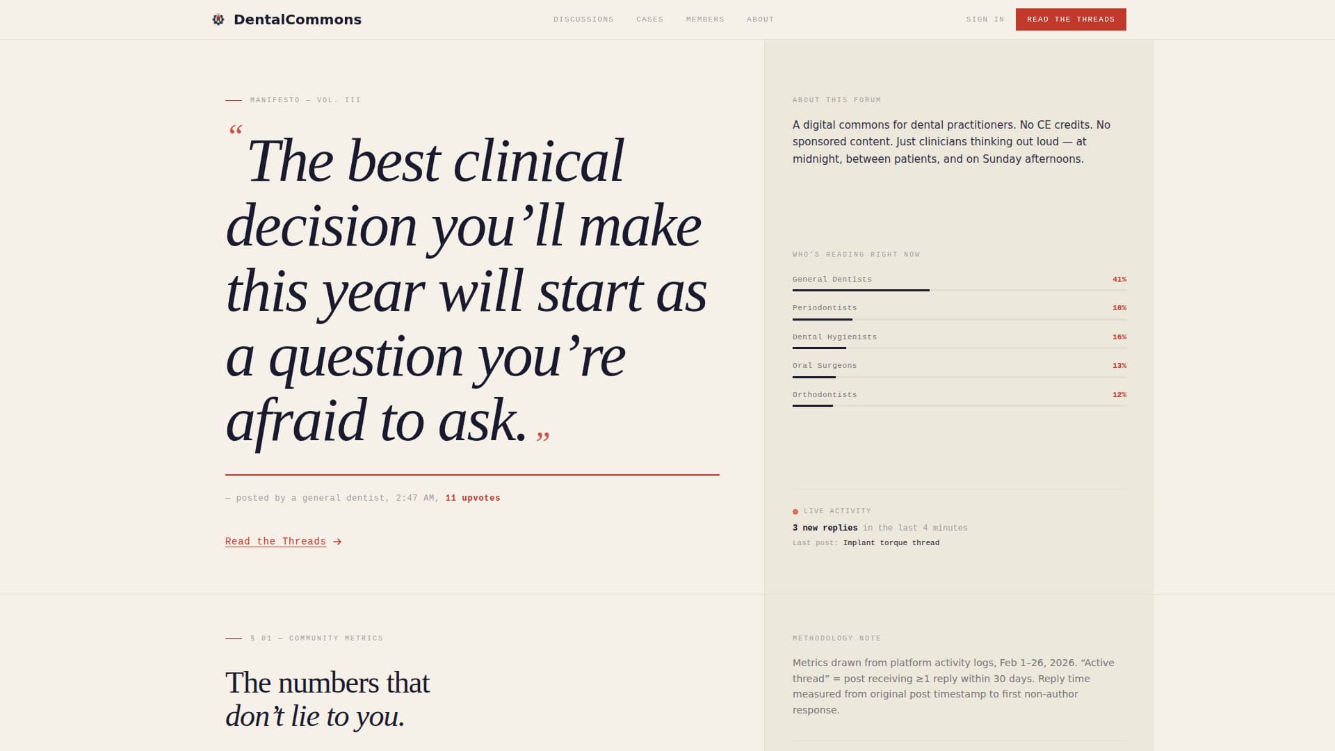 Dentalcommons - Authoritative Forum Landing Page Template