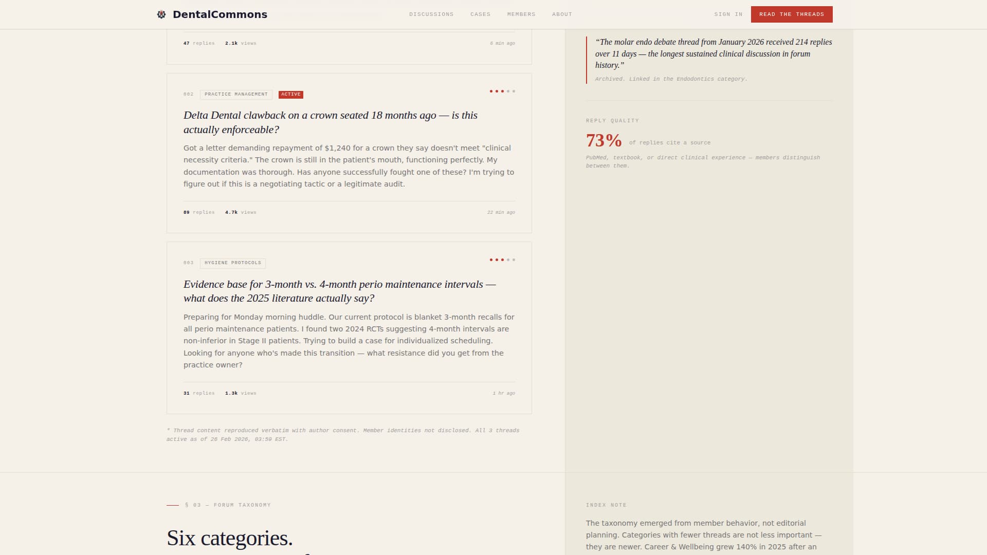 Dentalcommons - Authoritative Forum Landing Page Template