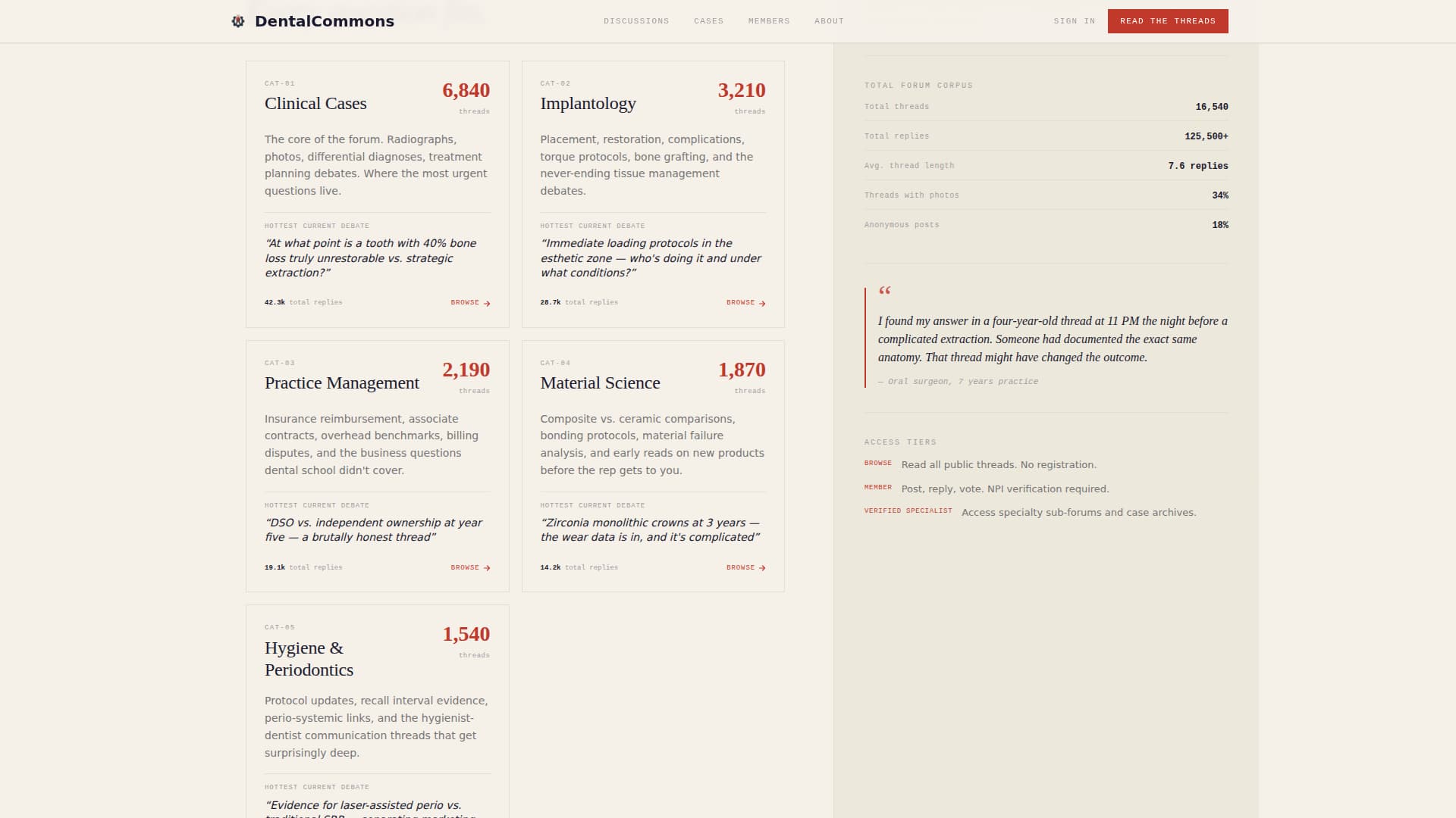 Dentalcommons - Authoritative Forum Landing Page Template