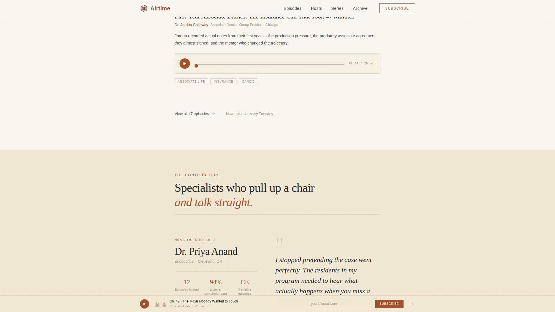 Airtime - Compelling Dentalpodcast Landing Page Template