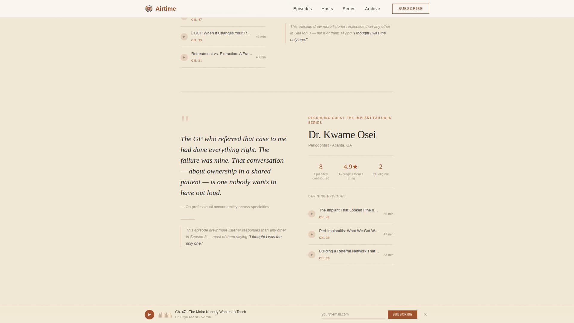 Airtime - Compelling Dentalpodcast Landing Page Template