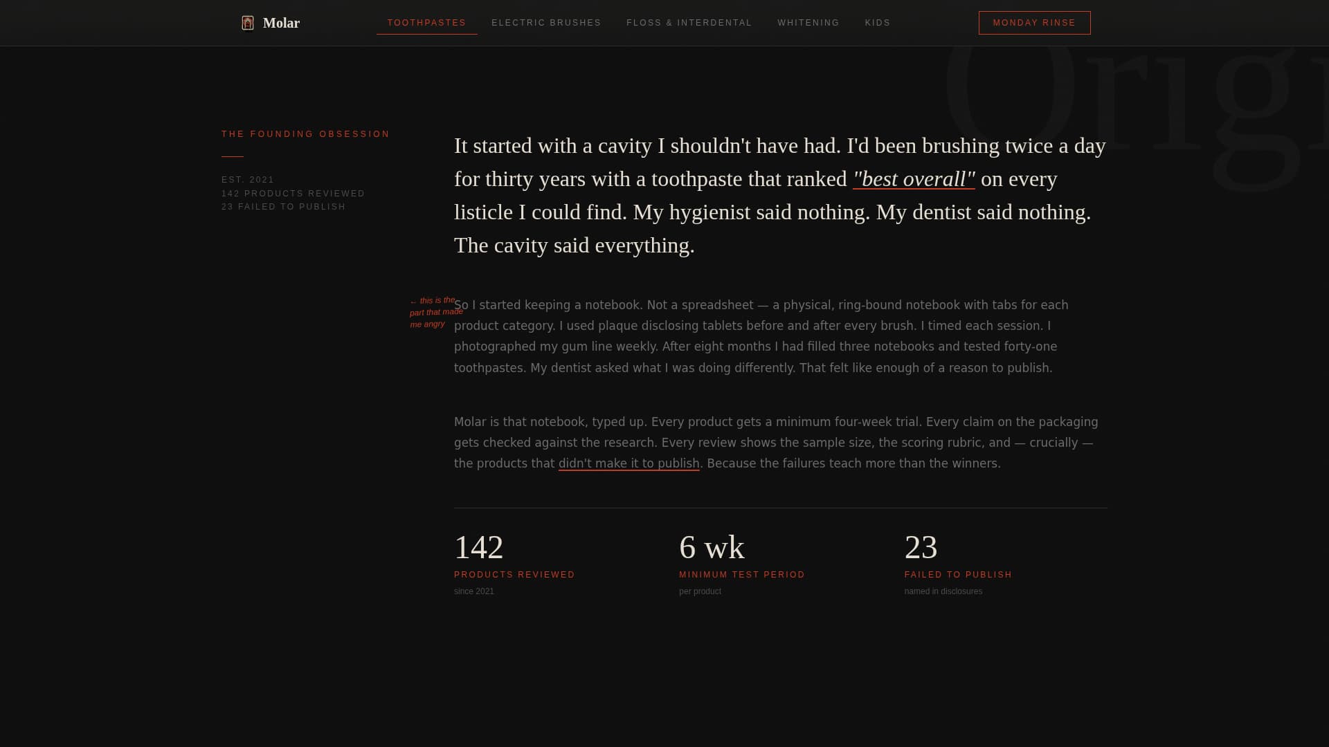 Molar - Cinematic Dental Landing Page Template