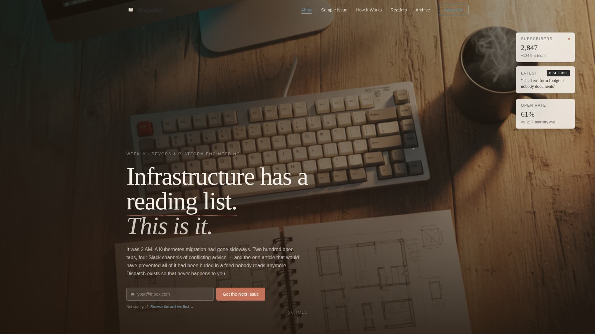 Dispatch - Curated DevOps Landing Page Template