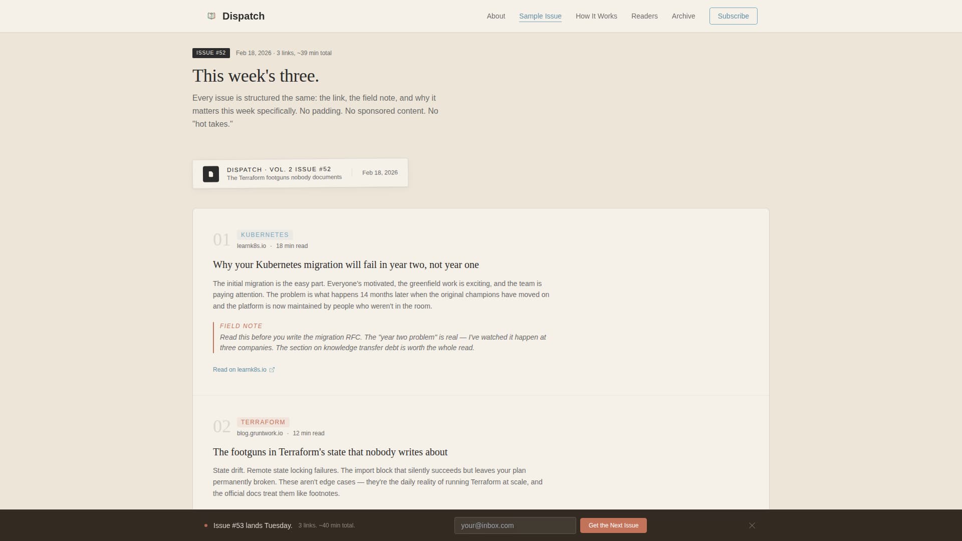 Dispatch - Curated DevOps Landing Page Template