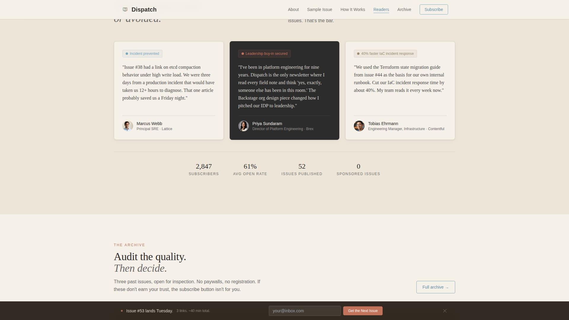 Dispatch - Curated DevOps Landing Page Template