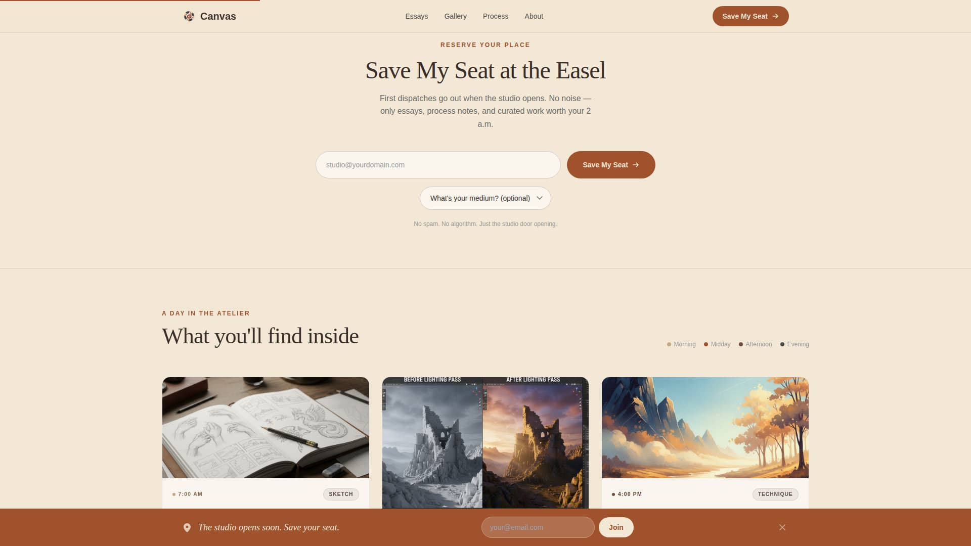 Canvas - Inspiring Digitalart Landing Page Template