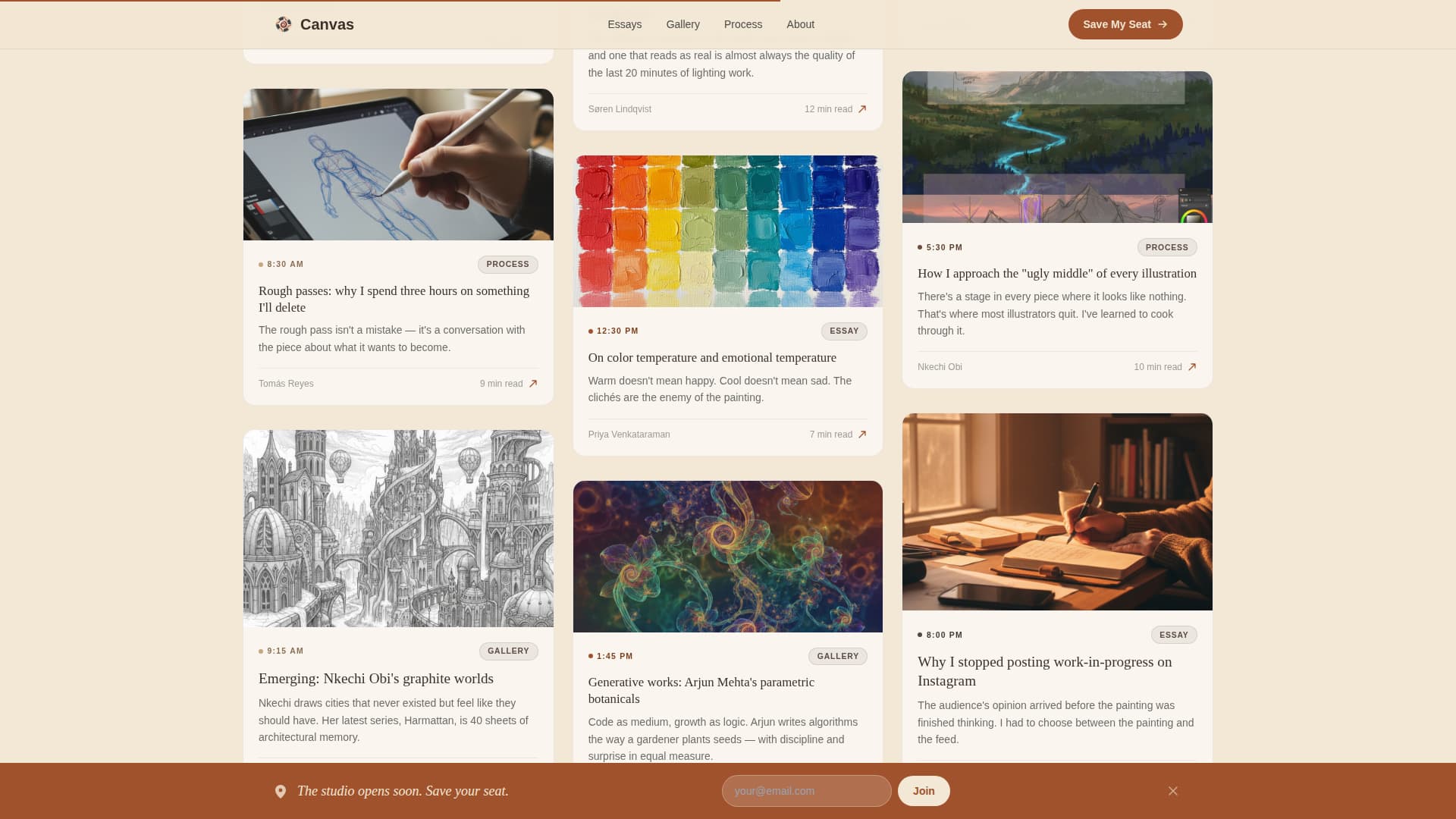 Canvas - Inspiring Digitalart Landing Page Template