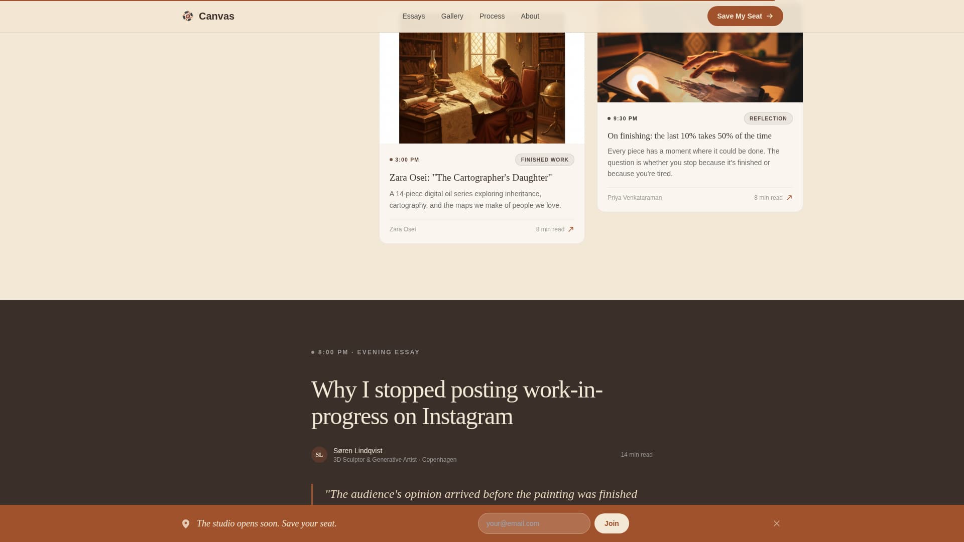 Canvas - Inspiring Digitalart Landing Page Template