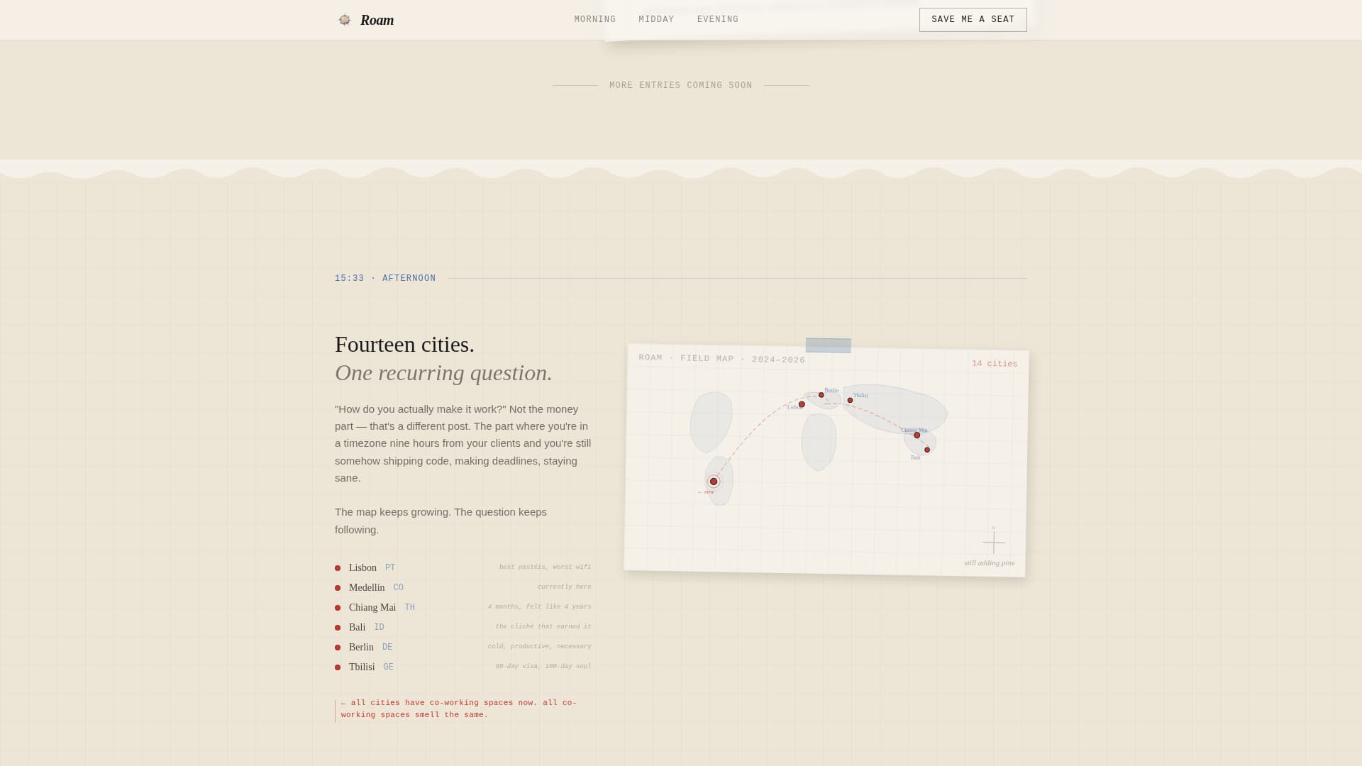 Roam - Wanderlust Nomad Landing Page Template