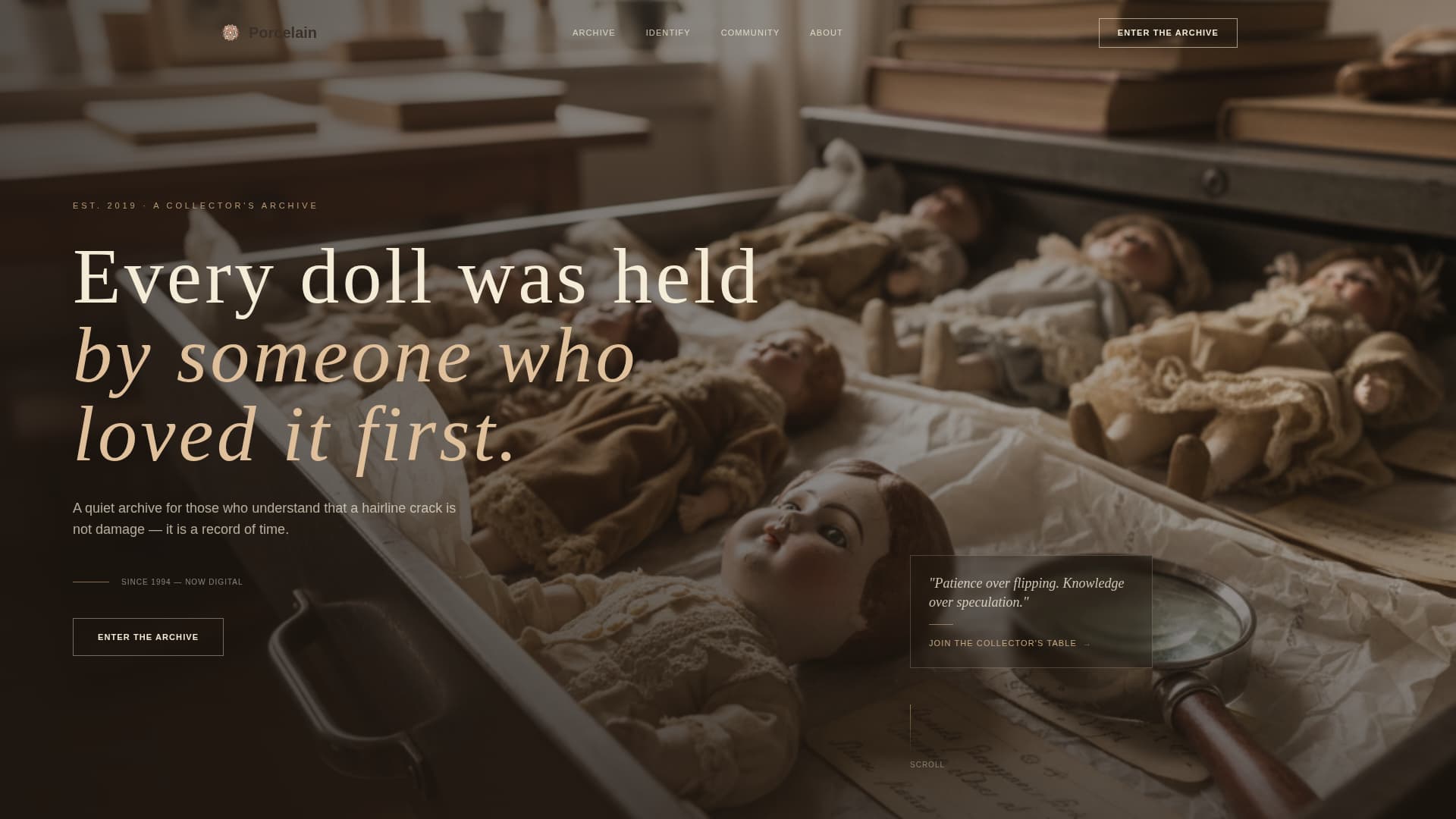 Porcelain - Timeless Collecting Landing Page Template