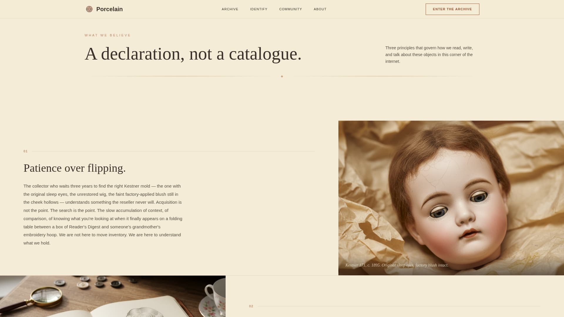 Porcelain - Timeless Collecting Landing Page Template